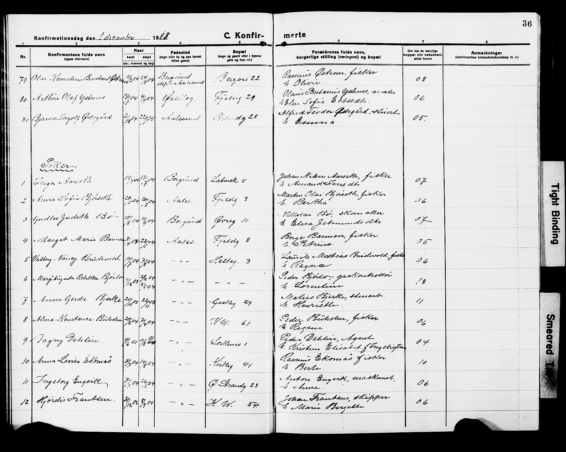 Ministerialprotokoller, klokkerbøker og fødselsregistre - Møre og Romsdal, AV/SAT-A-1454/529/L0472: Klokkerbok nr. 529C09, 1917-1929, s. 36