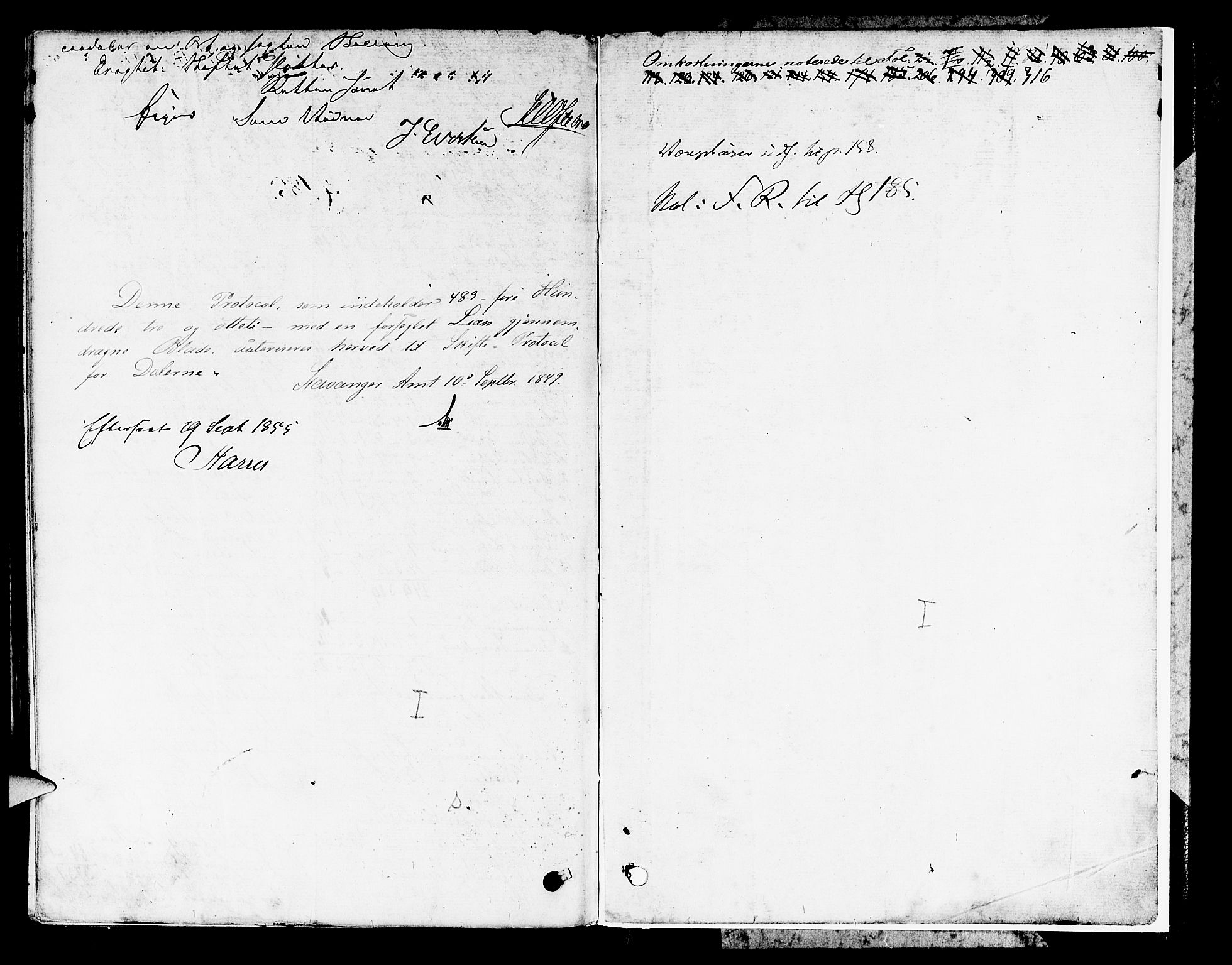 Jæren og Dalane sorenskriveri, SAST/A-100306/5/50BB/L0005: SKIFTEPROTOKOLL DALANE, 1849-1867