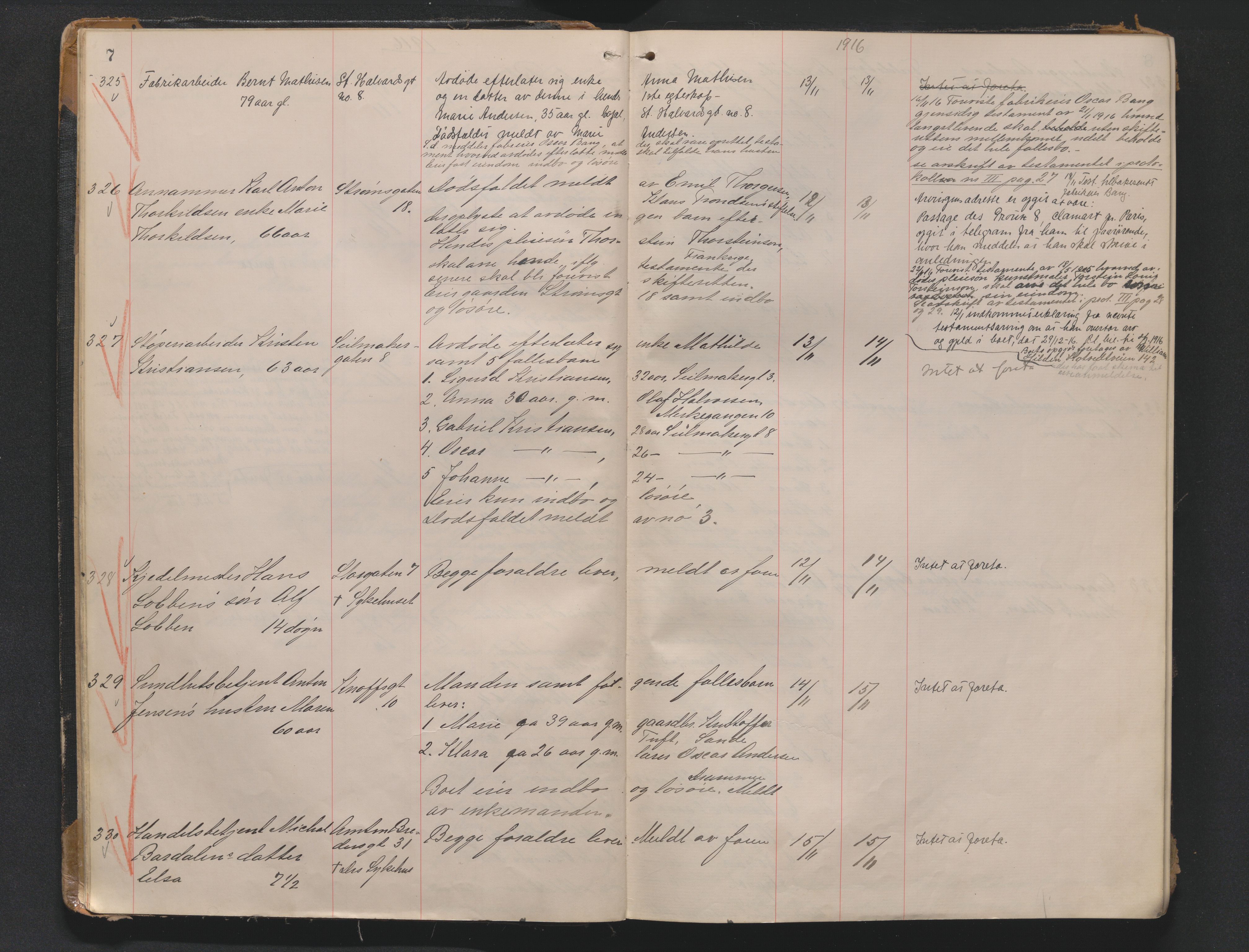 Drammen byfogd, AV/SAKO-A-222/H/Ha/Haa/L0013: Dødsjournal., 1916-1920, s. 7