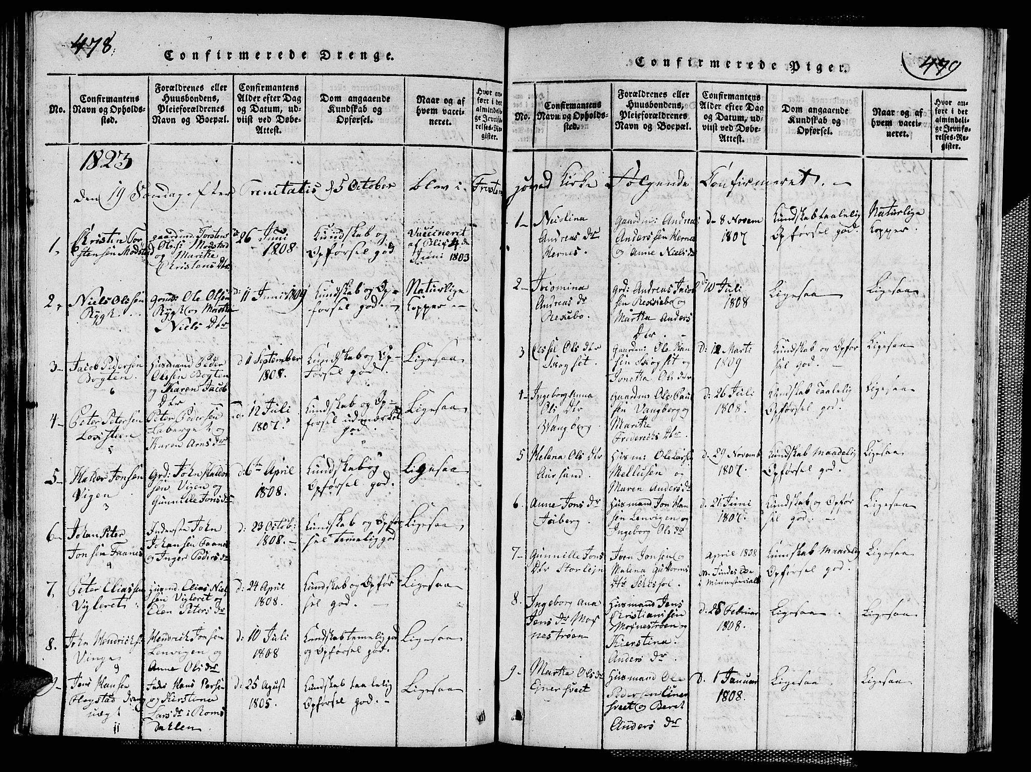 Ministerialprotokoller, klokkerbøker og fødselsregistre - Nord-Trøndelag, AV/SAT-A-1458/713/L0124: Klokkerbok nr. 713C01, 1817-1827, s. 478-479