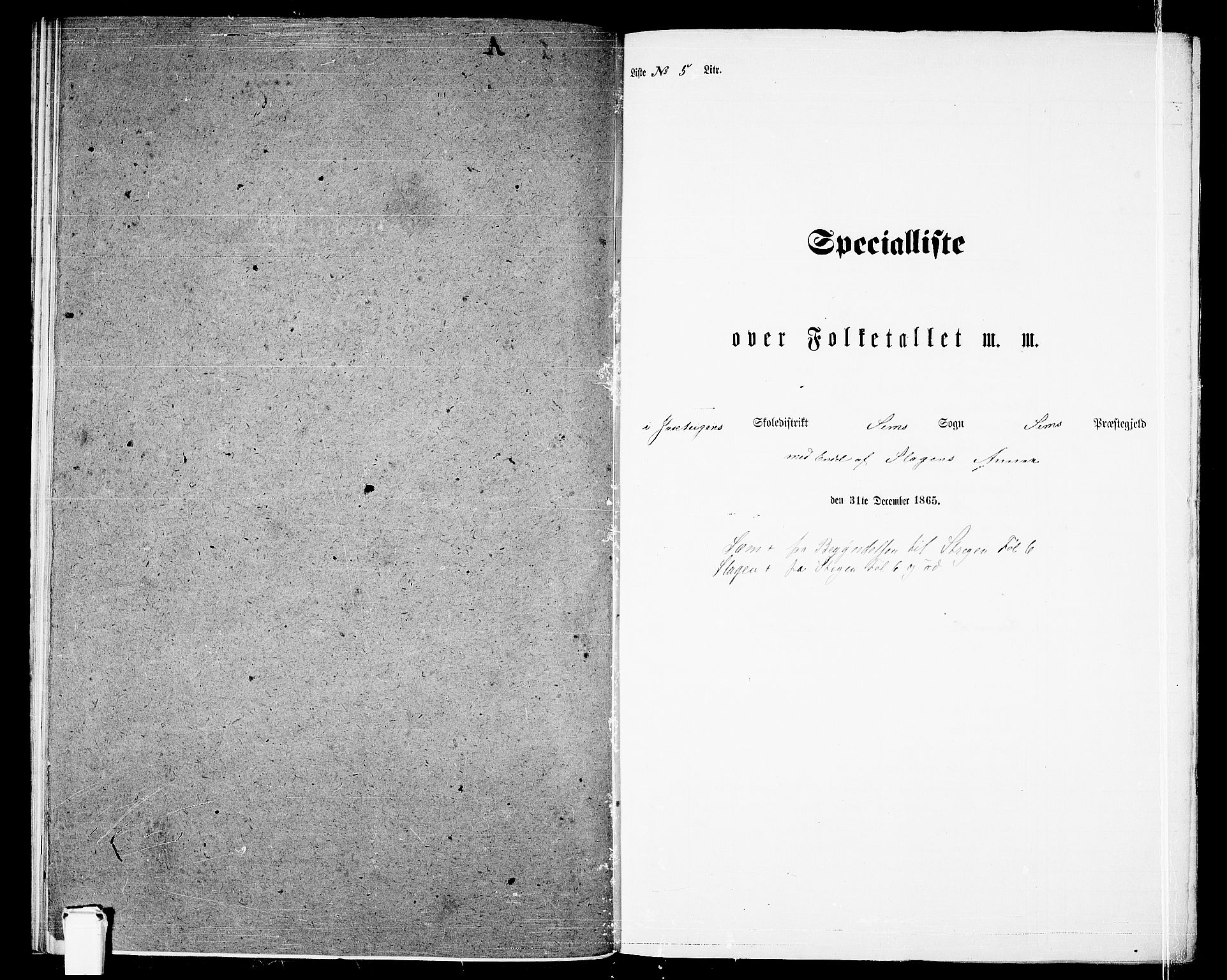 RA, Folketelling 1865 for 0721P Sem prestegjeld, 1865, s. 71