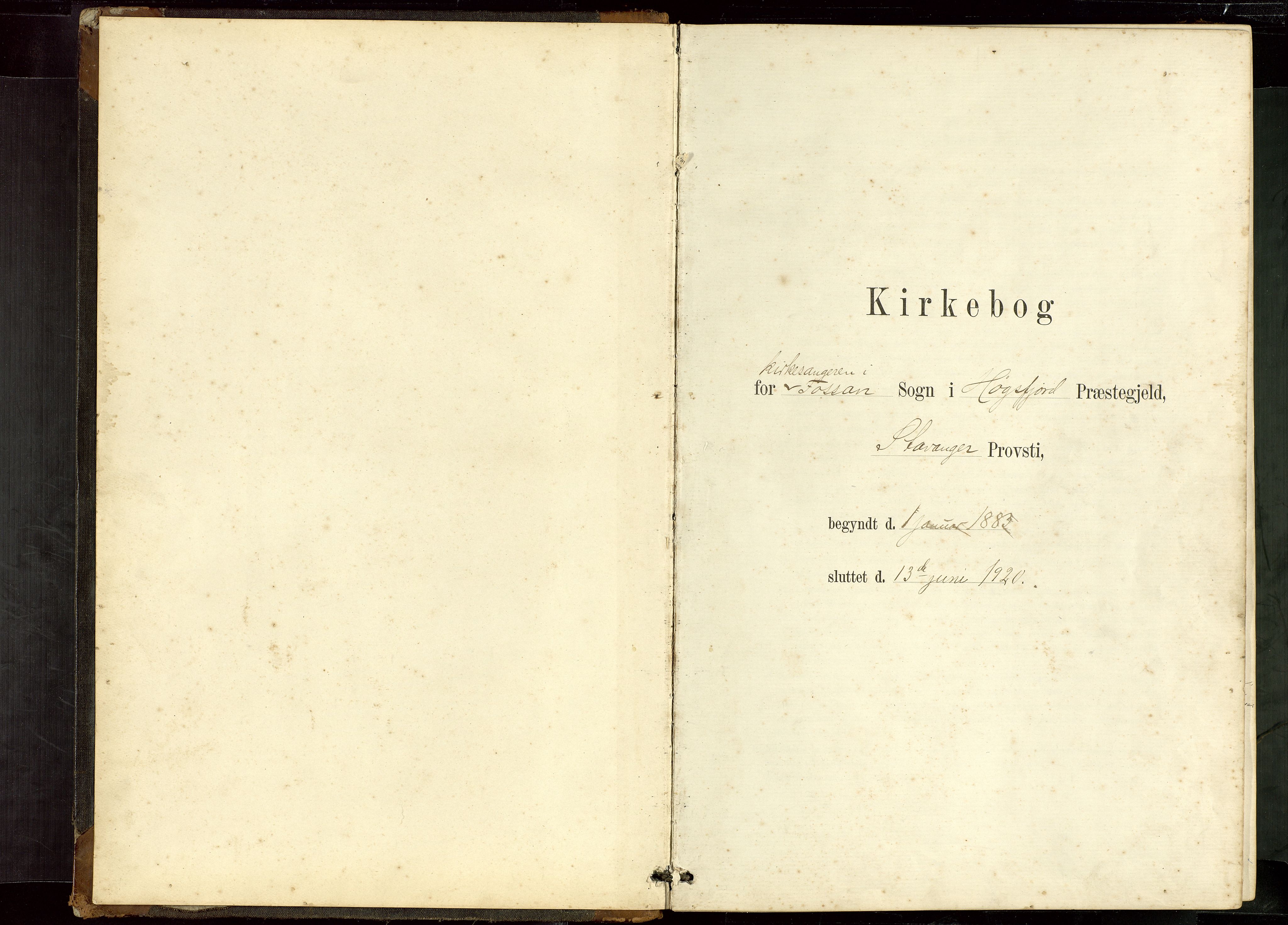 Høgsfjord sokneprestkontor, AV/SAST-A-101624/H/Ha/Hab/L0009: Klokkerbok nr. B 9, 1883-1920