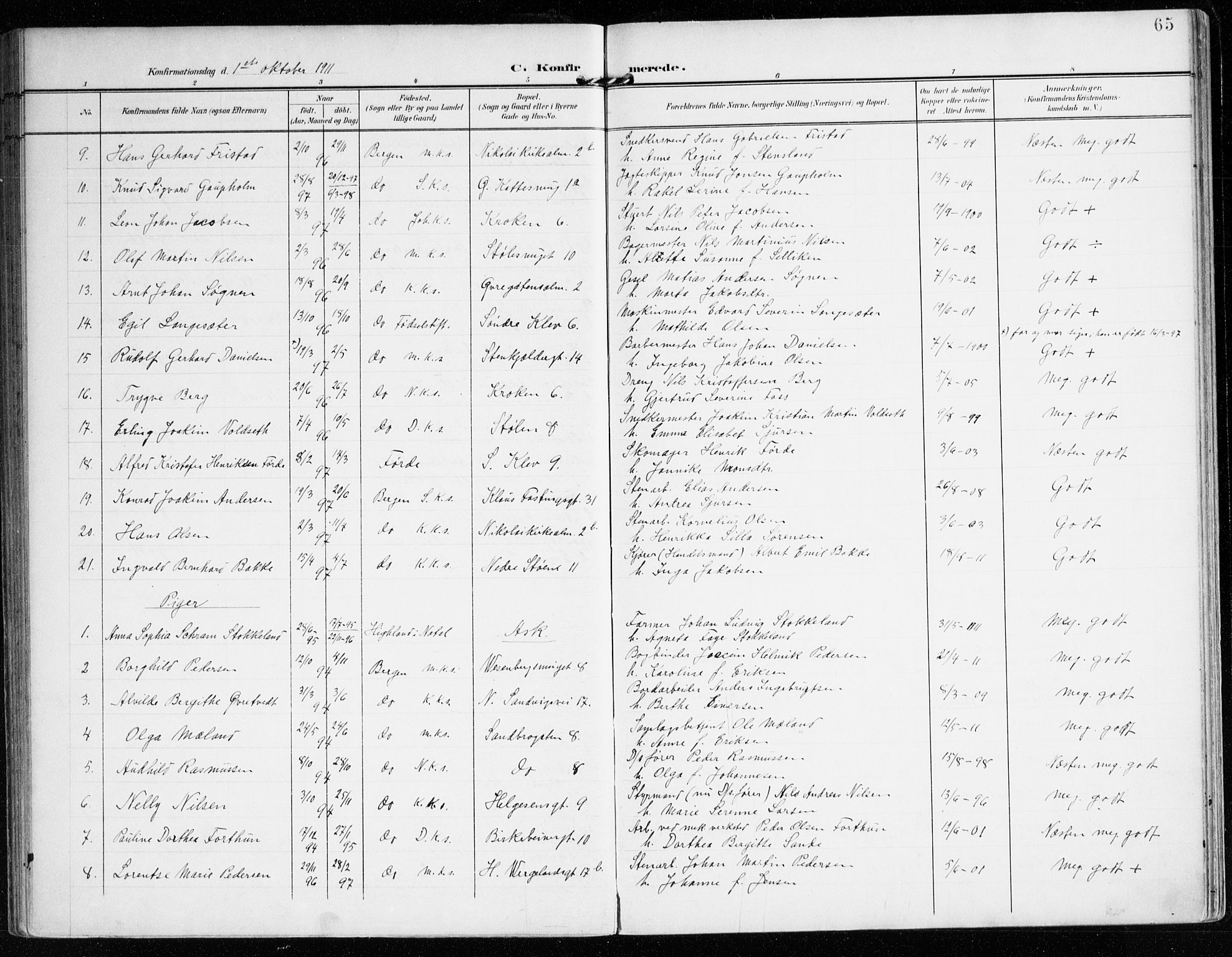 Mariakirken Sokneprestembete, AV/SAB-A-76901/H/Haa/L0014: Ministerialbok nr. C 2, 1900-1916, s. 65