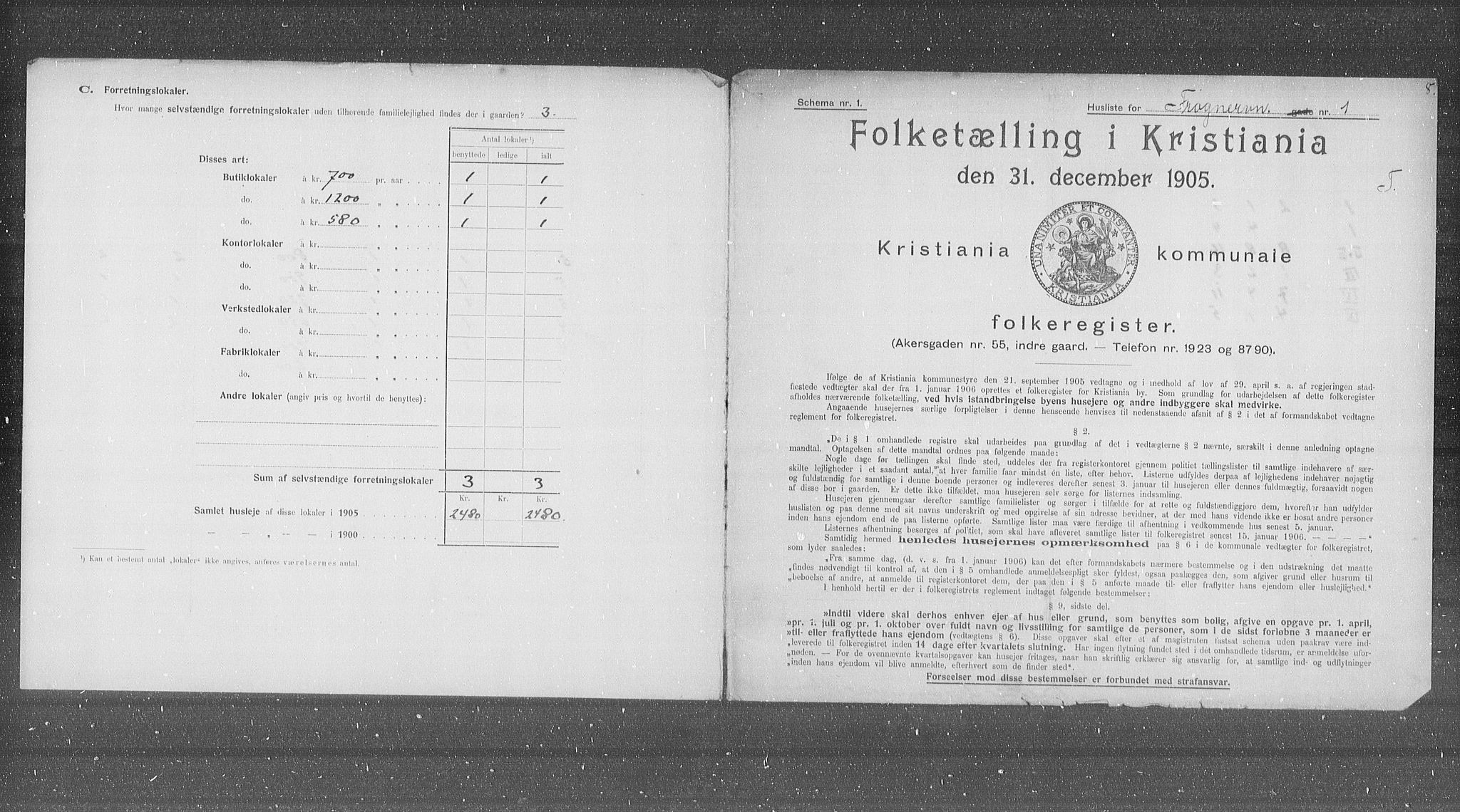 OBA, Kommunal folketelling 31.12.1905 for Kristiania kjøpstad, 1905, s. 13973