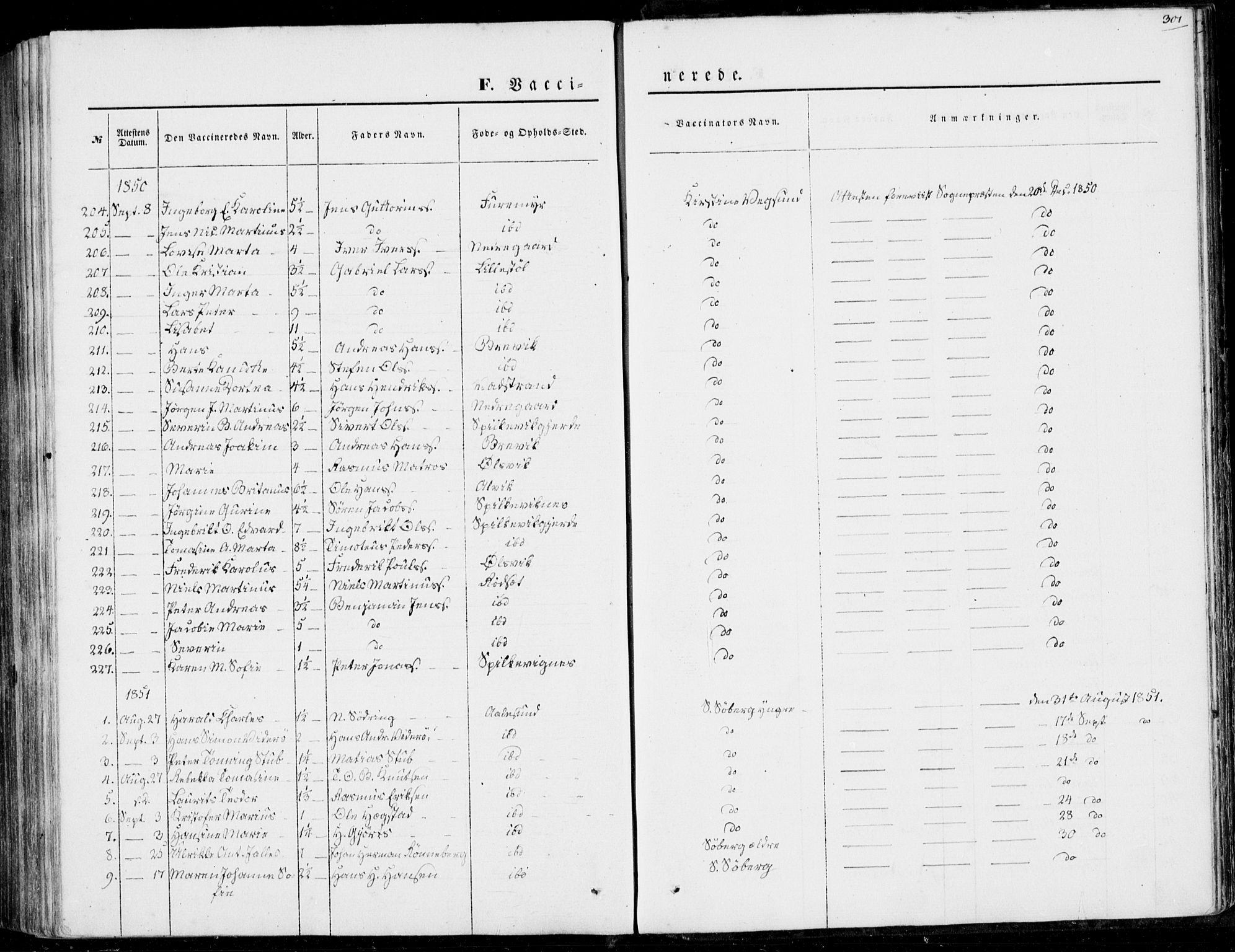 Ministerialprotokoller, klokkerbøker og fødselsregistre - Møre og Romsdal, AV/SAT-A-1454/528/L0397: Ministerialbok nr. 528A08, 1848-1858, s. 301