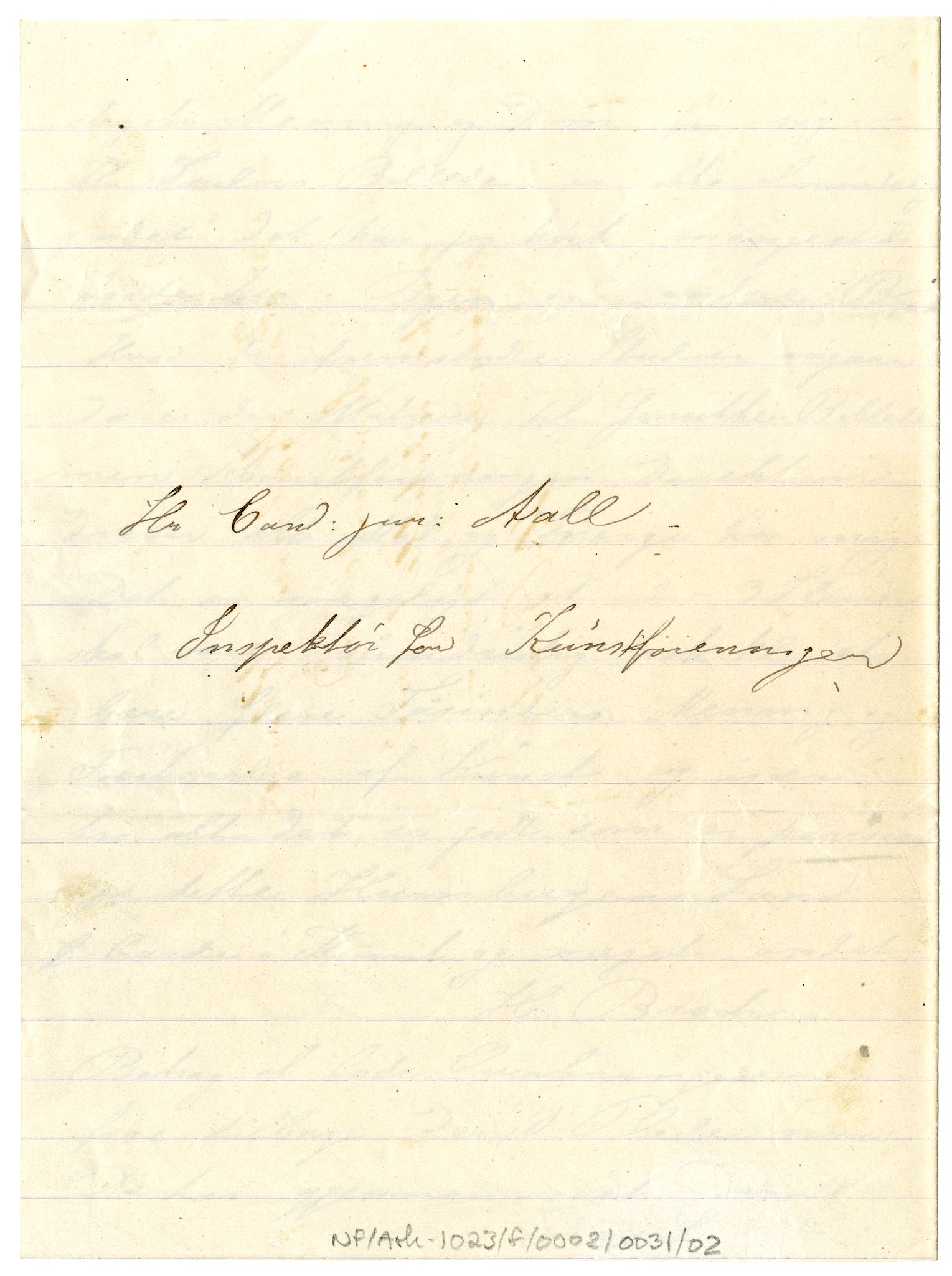 Diderik Maria Aalls brevsamling, NF/Ark-1023/F/L0002: D.M. Aalls brevsamling. B - C, 1799-1889, s. 163