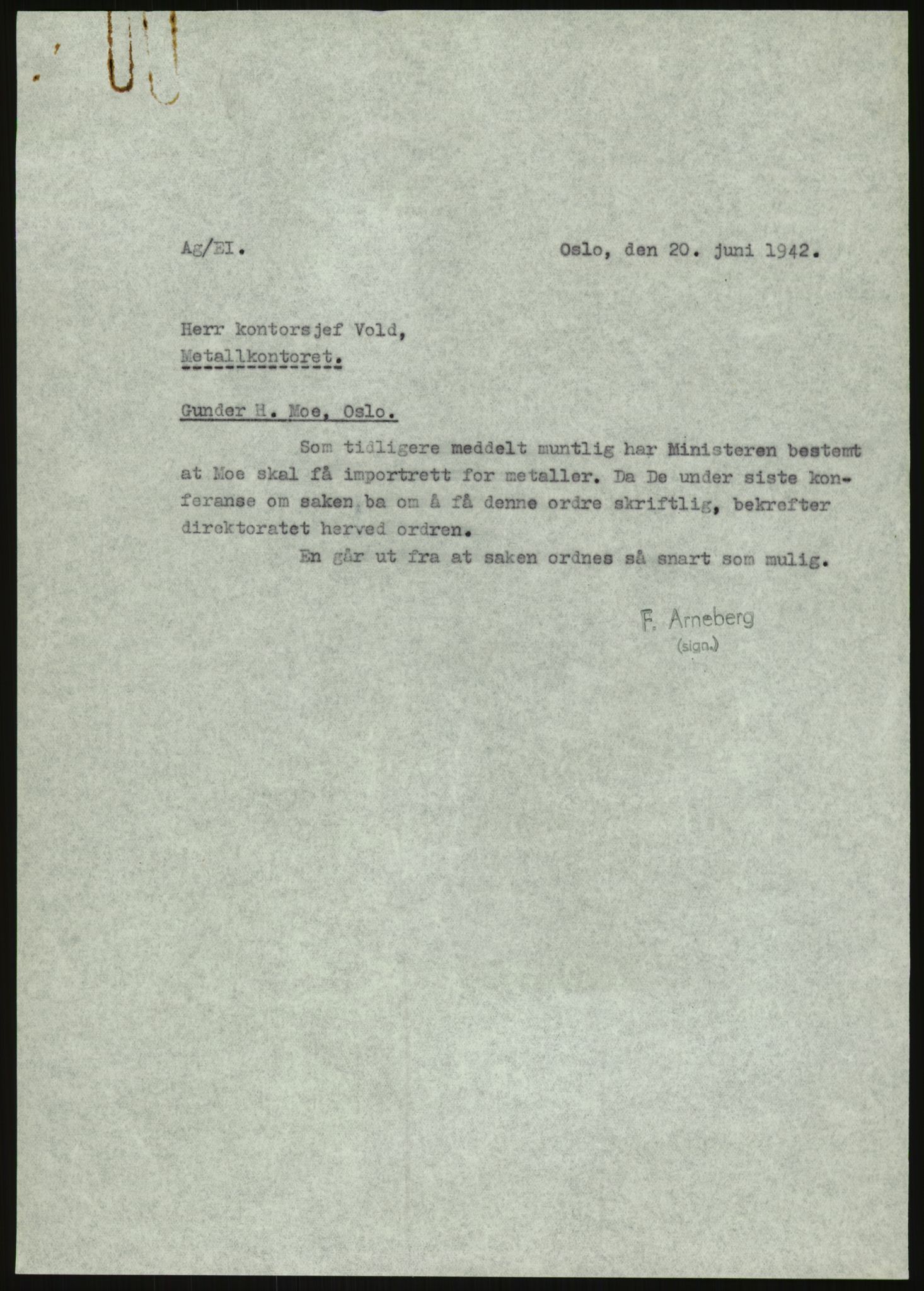 Direktoratet for industriforsyning, Sekretariatet, AV/RA-S-4153/D/Df/L0054: 9. Metallkontoret, 1940-1945, s. 1693