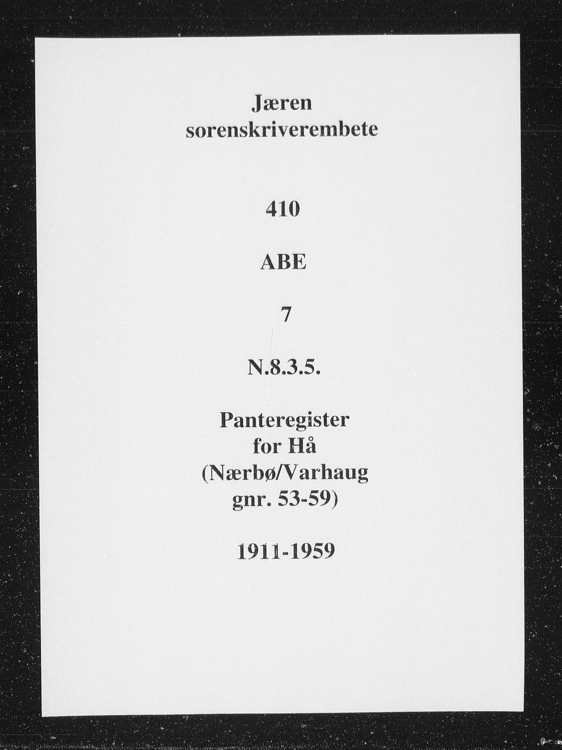 Jæren sorenskriveri, SAST/A-100310/01/4/41/41ABE/L0007: Panteregister nr. 41 ABE7, 1911