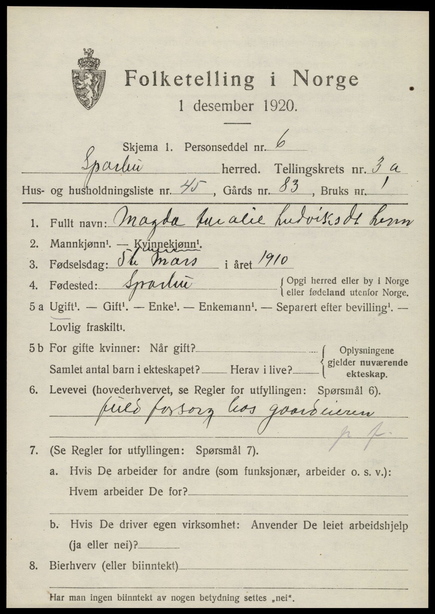 SAT, Folketelling 1920 for 1731 Sparbu herred, 1920, s. 4777