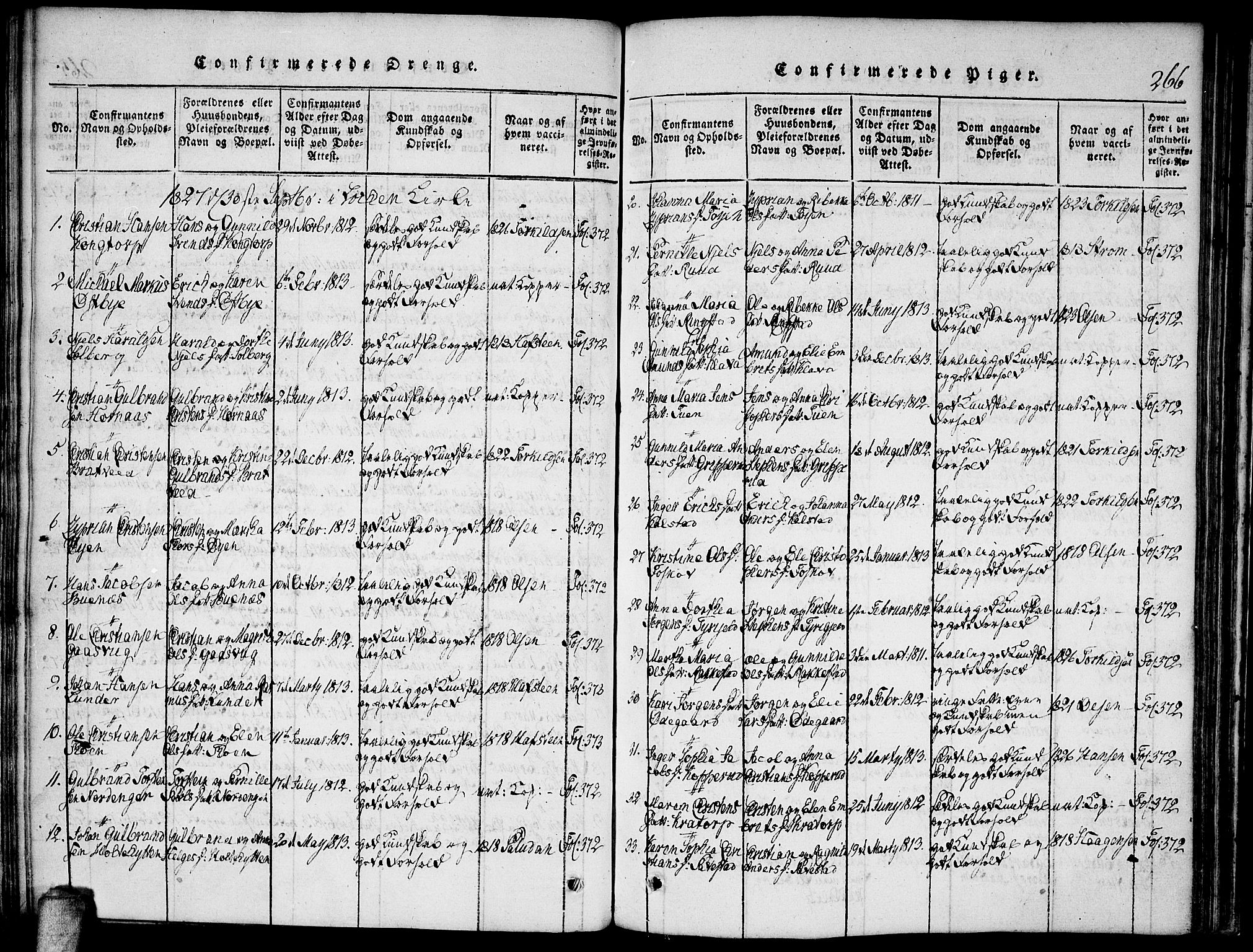 Høland prestekontor Kirkebøker, AV/SAO-A-10346a/F/Fa/L0007: Ministerialbok nr. I 7, 1814-1827, s. 266