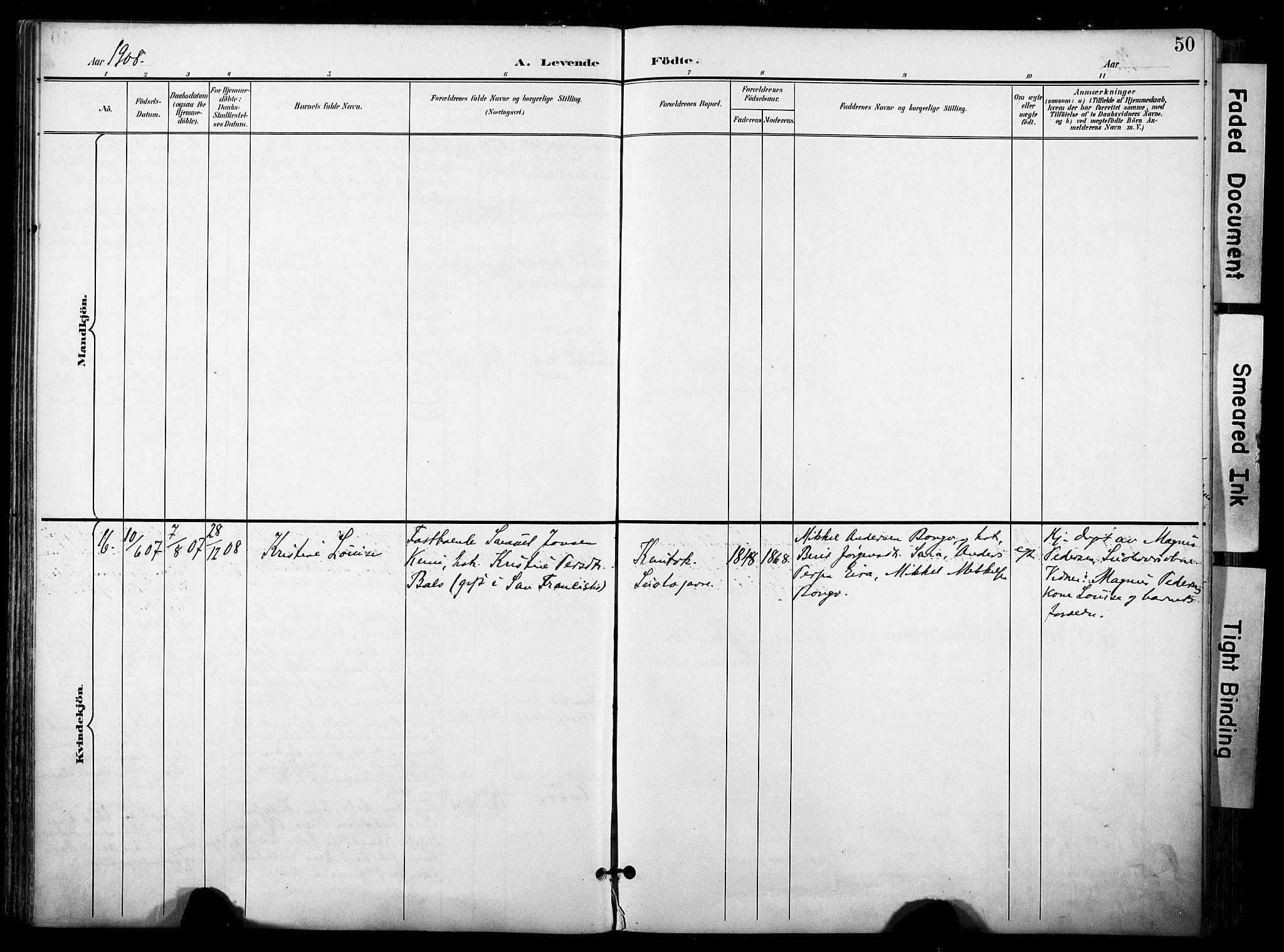 Kautokeino sokneprestembete, AV/SATØ-S-1340/H/Ha/L0005.kirke: Ministerialbok nr. 5, 1896-1916, s. 50