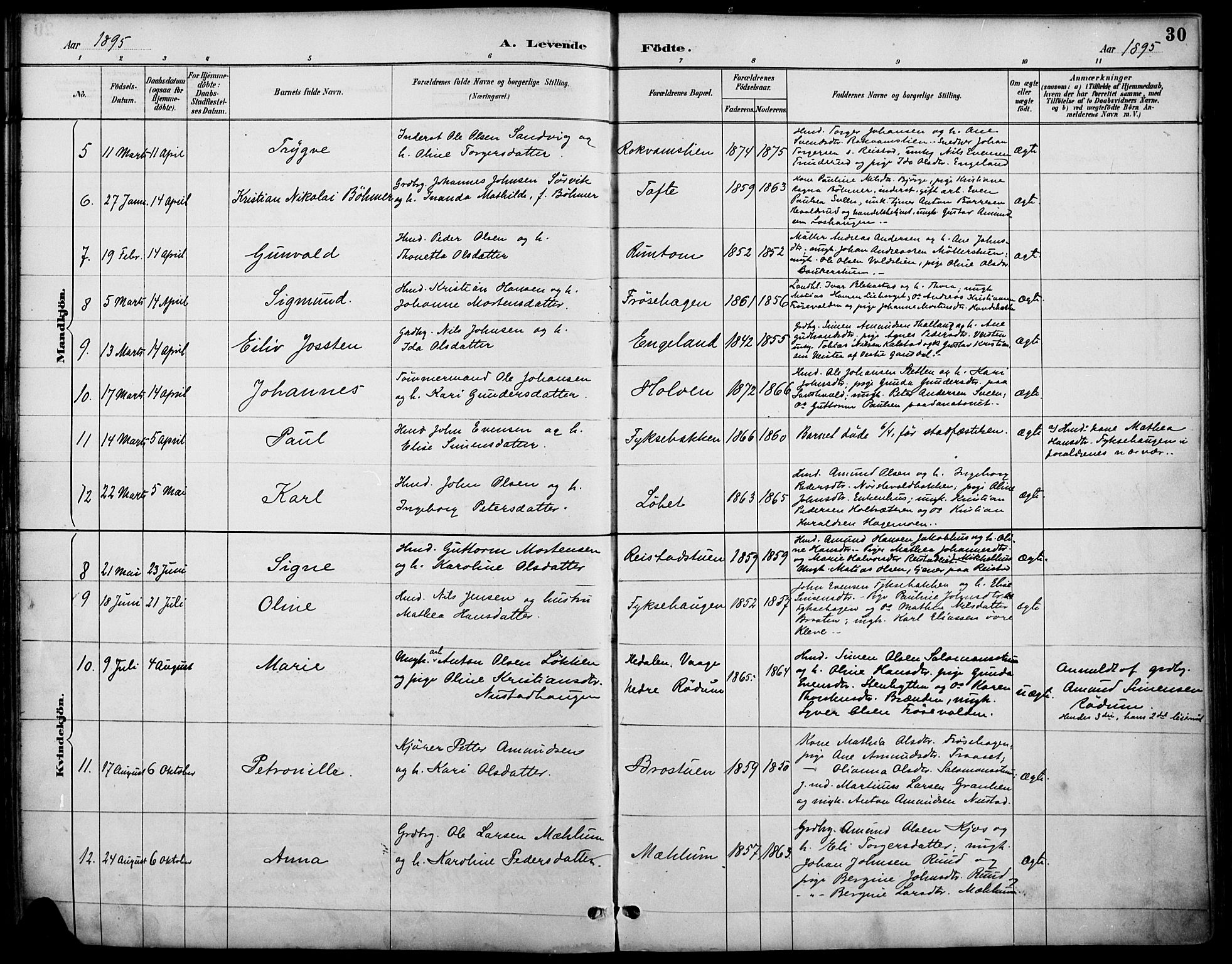 Østre Gausdal prestekontor, AV/SAH-PREST-092/H/Ha/Haa/L0002: Ministerialbok nr. 2, 1887-1897, s. 30
