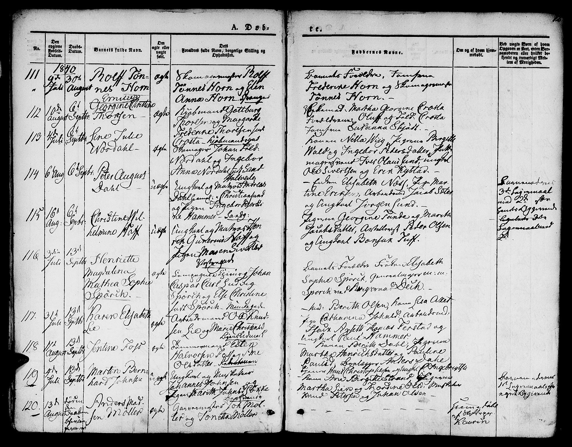 Ministerialprotokoller, klokkerbøker og fødselsregistre - Sør-Trøndelag, SAT/A-1456/601/L0048: Ministerialbok nr. 601A16, 1840-1847, s. 12