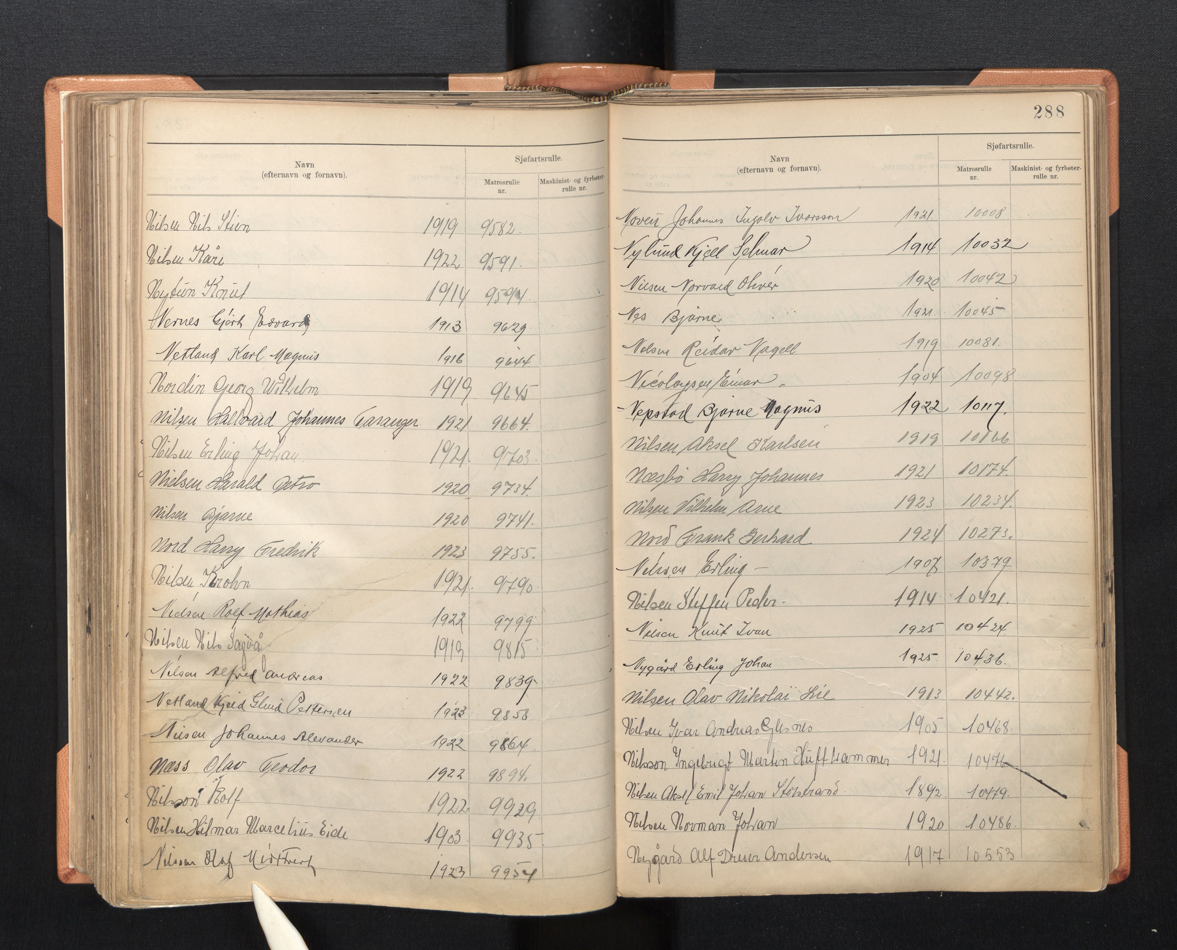 Innrulleringssjefen i Bergen, AV/SAB-A-100050/F/Fa/L0005: Register til sjøfartsrulle, Mønstringssjefen i Bergen, 1926-1948