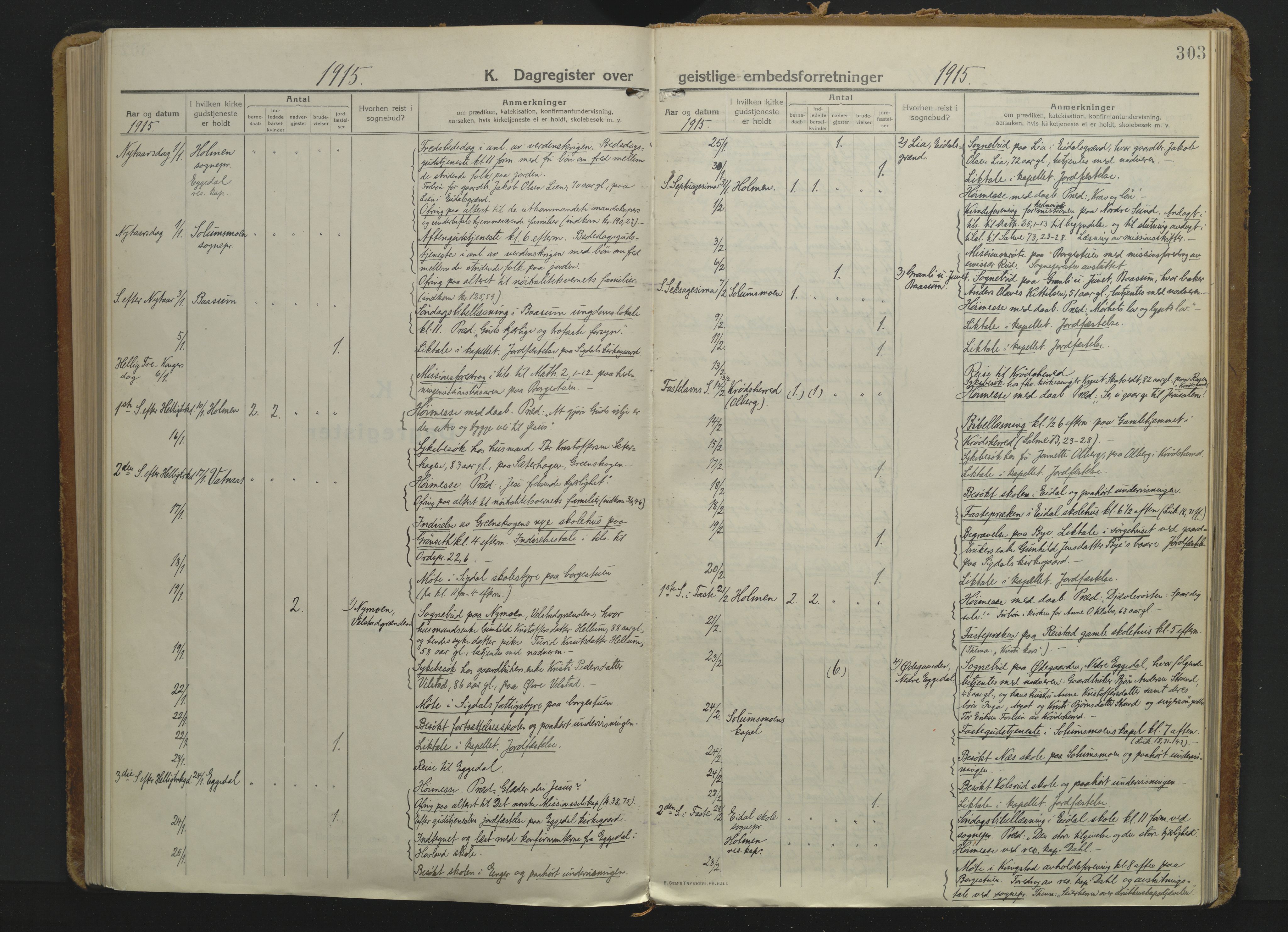 Sigdal kirkebøker, AV/SAKO-A-245/F/Fb/L0003: Ministerialbok nr. II 3, 1915-1932, s. 303