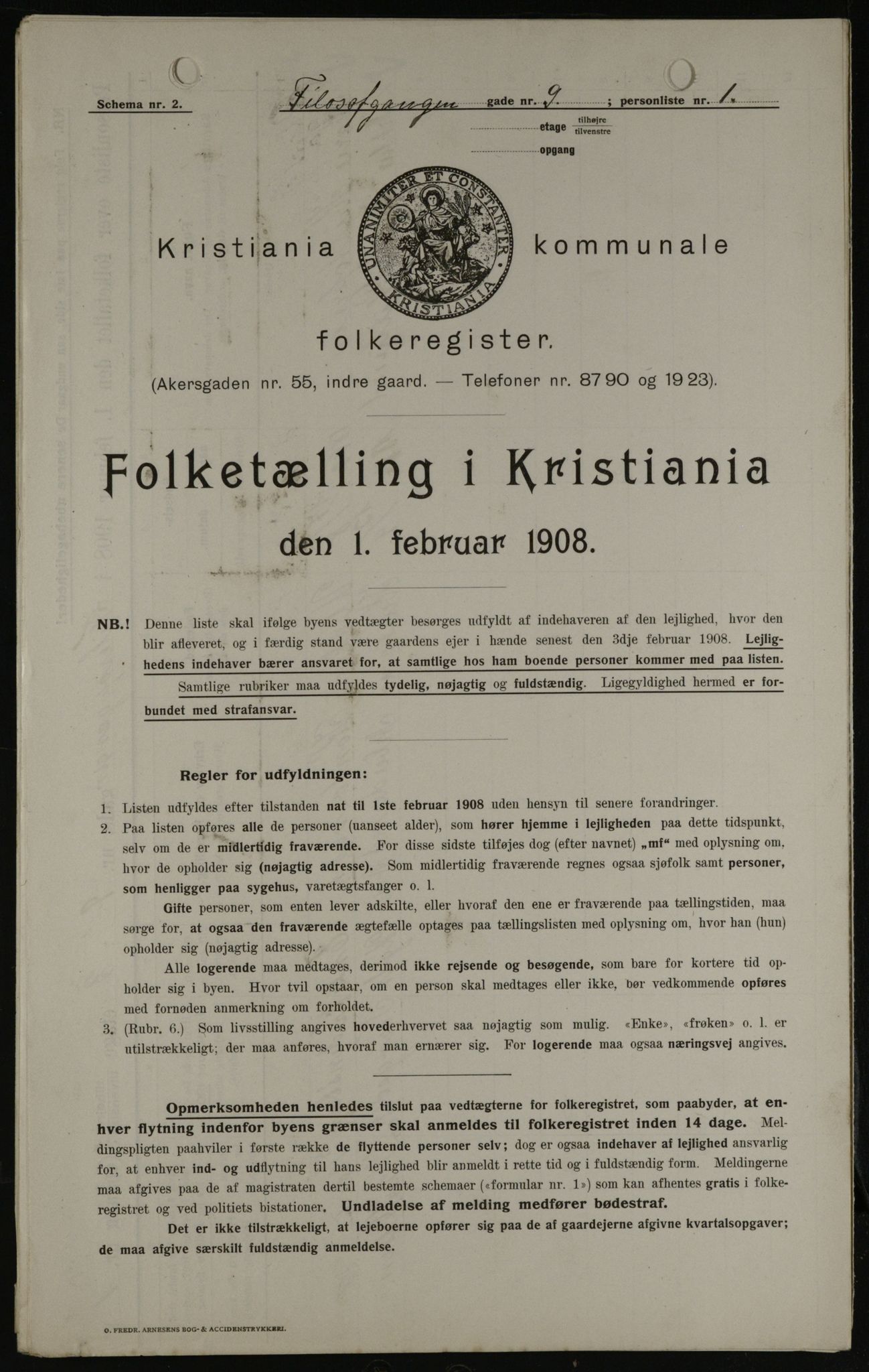 OBA, Kommunal folketelling 1.2.1908 for Kristiania kjøpstad, 1908, s. 21927