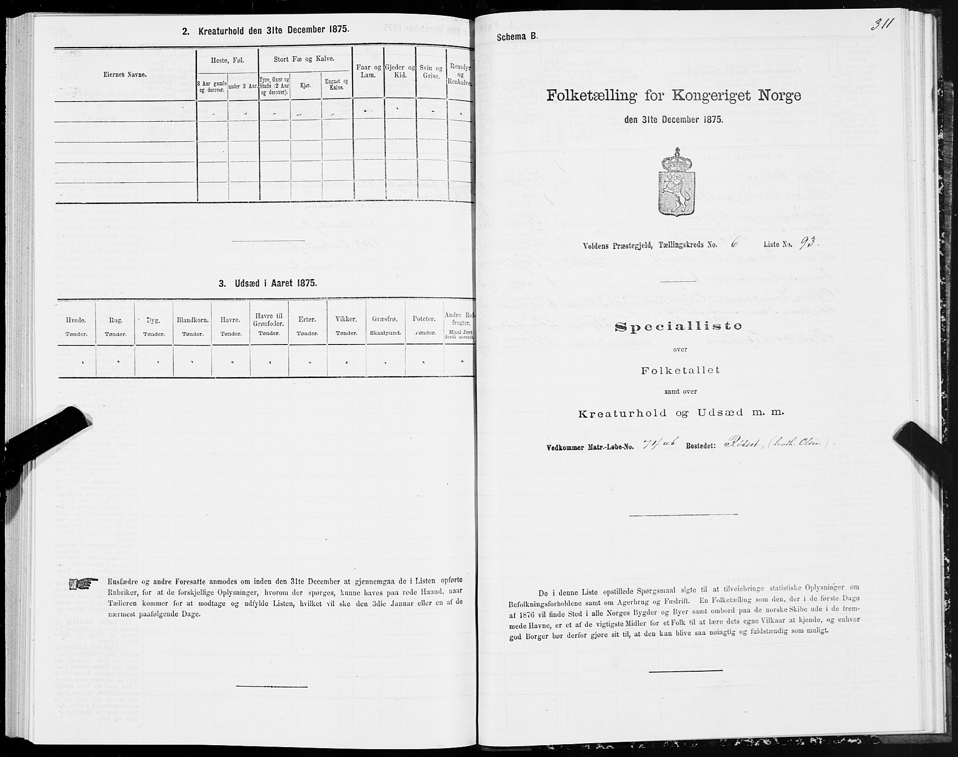 SAT, Folketelling 1875 for 1519P Volda prestegjeld, 1875, s. 4311