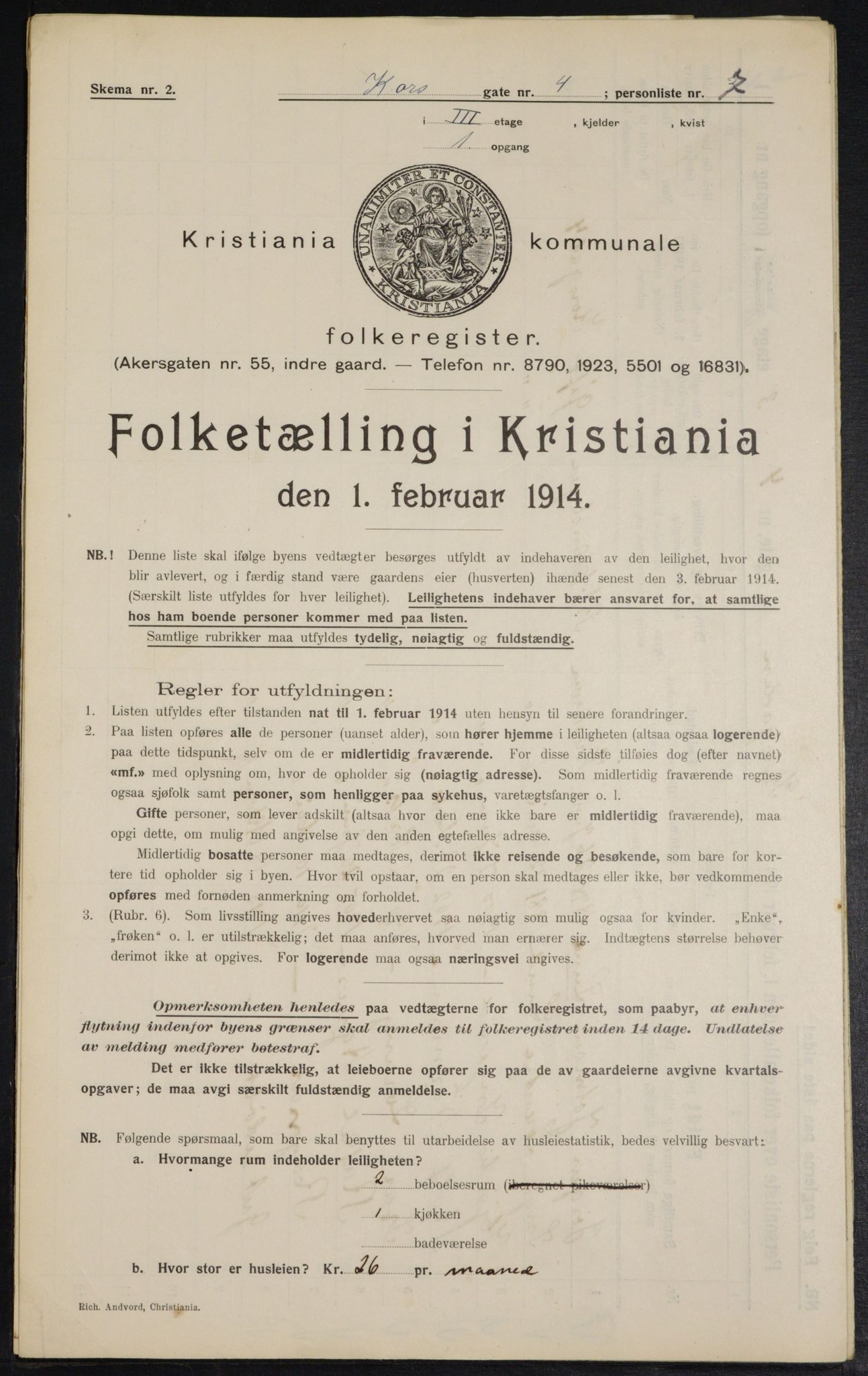 OBA, Kommunal folketelling 1.2.1914 for Kristiania, 1914, s. 53359