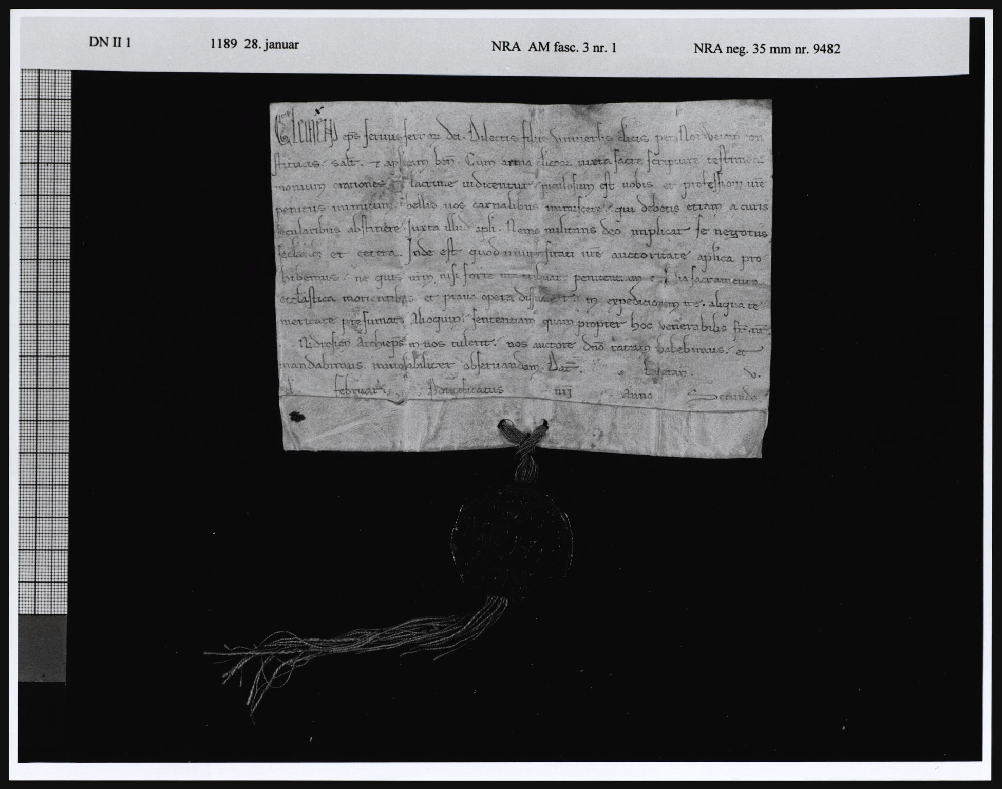 Riksarkivets diplomsamling, AV/RA-EA-5965/F05/L0010: NRA AM fasc. 3 nr. 1, 1189, s. 5