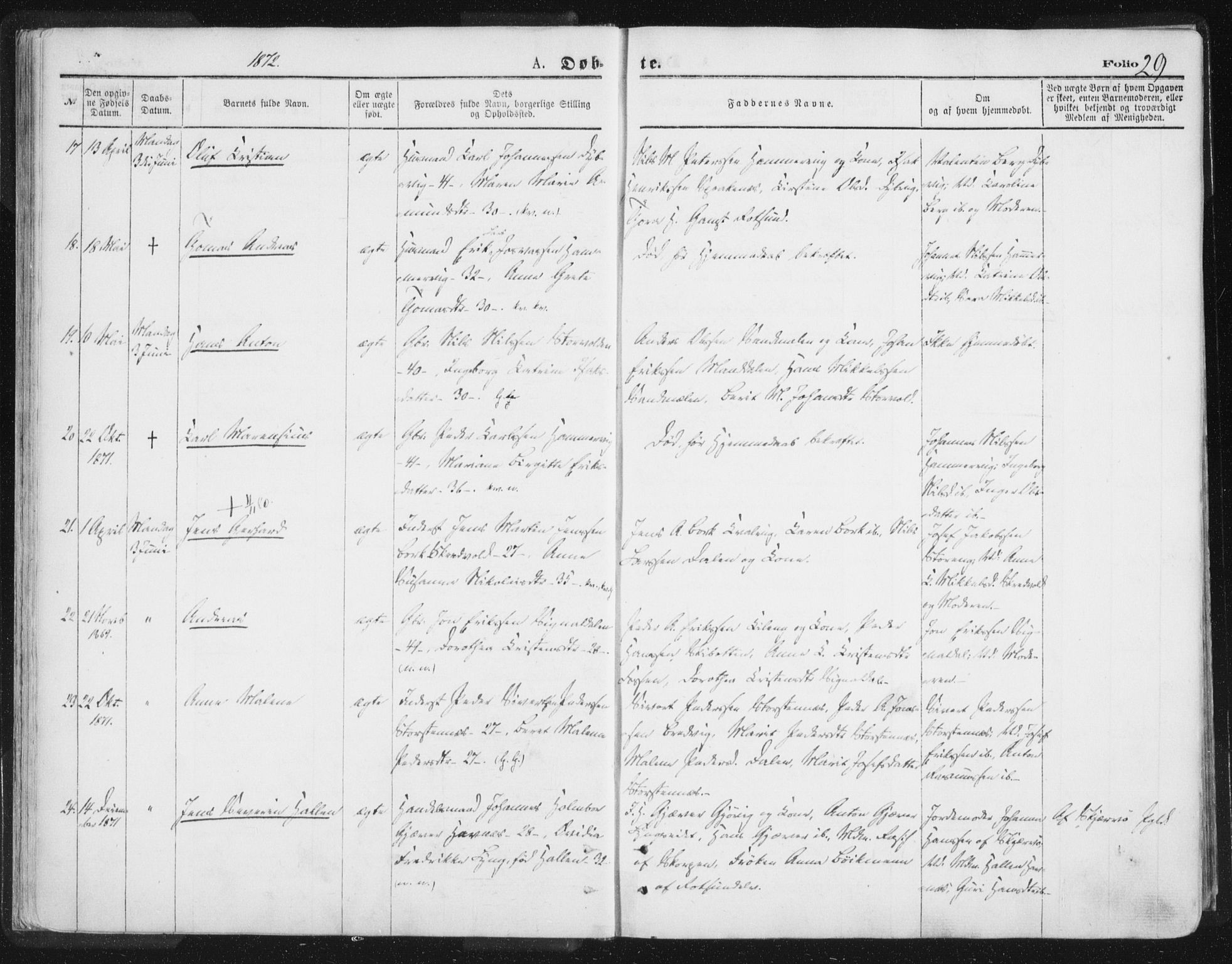 Lyngen sokneprestembete, AV/SATØ-S-1289/H/He/Hea/L0006kirke: Ministerialbok nr. 6, 1870-1878, s. 29