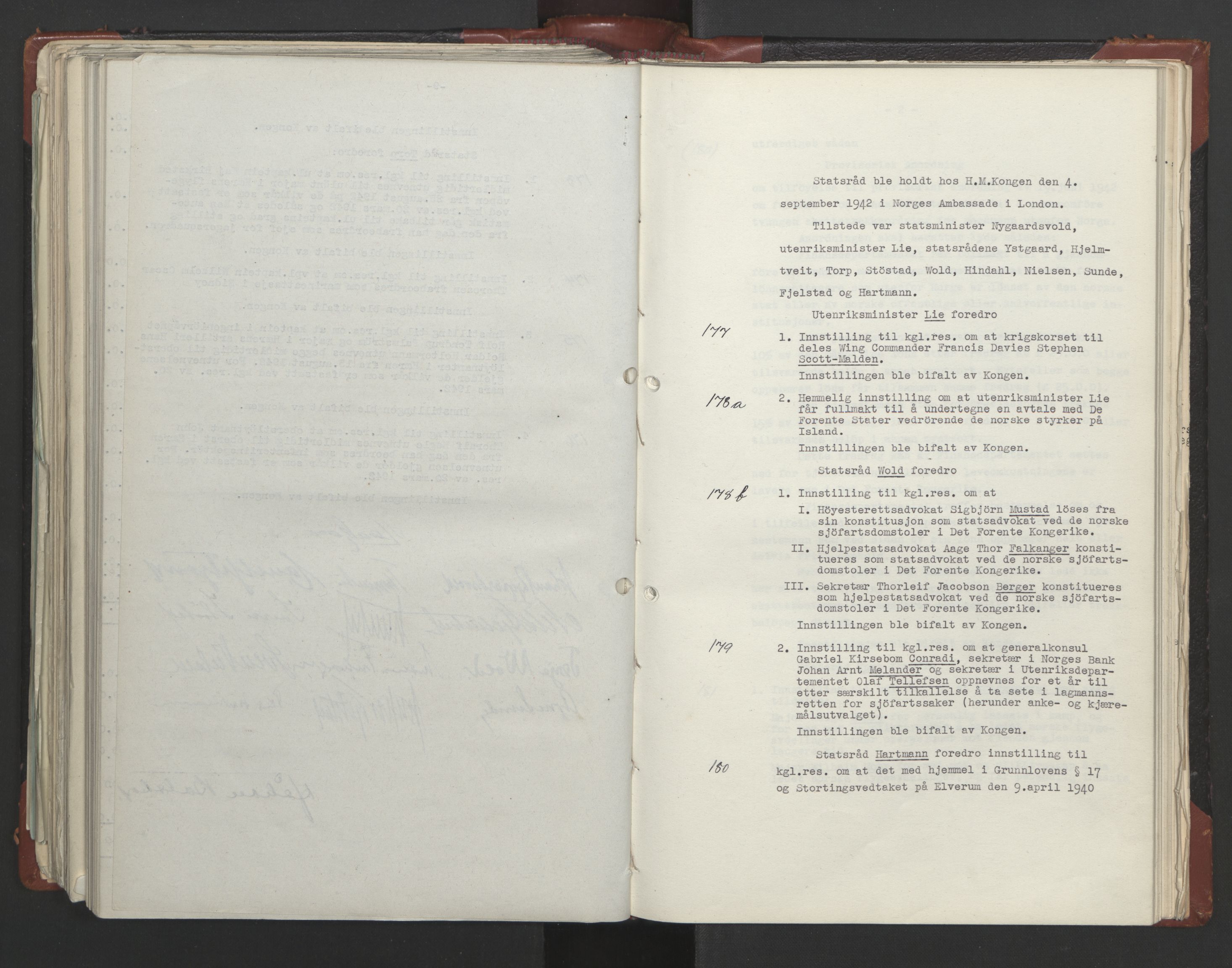 Statsrådssekretariatet, AV/RA-S-1001/A/Ac/L0122: Kgl. res. (9/4) 17/4 1940 -18/12 1942, 1940-1942, s. 333