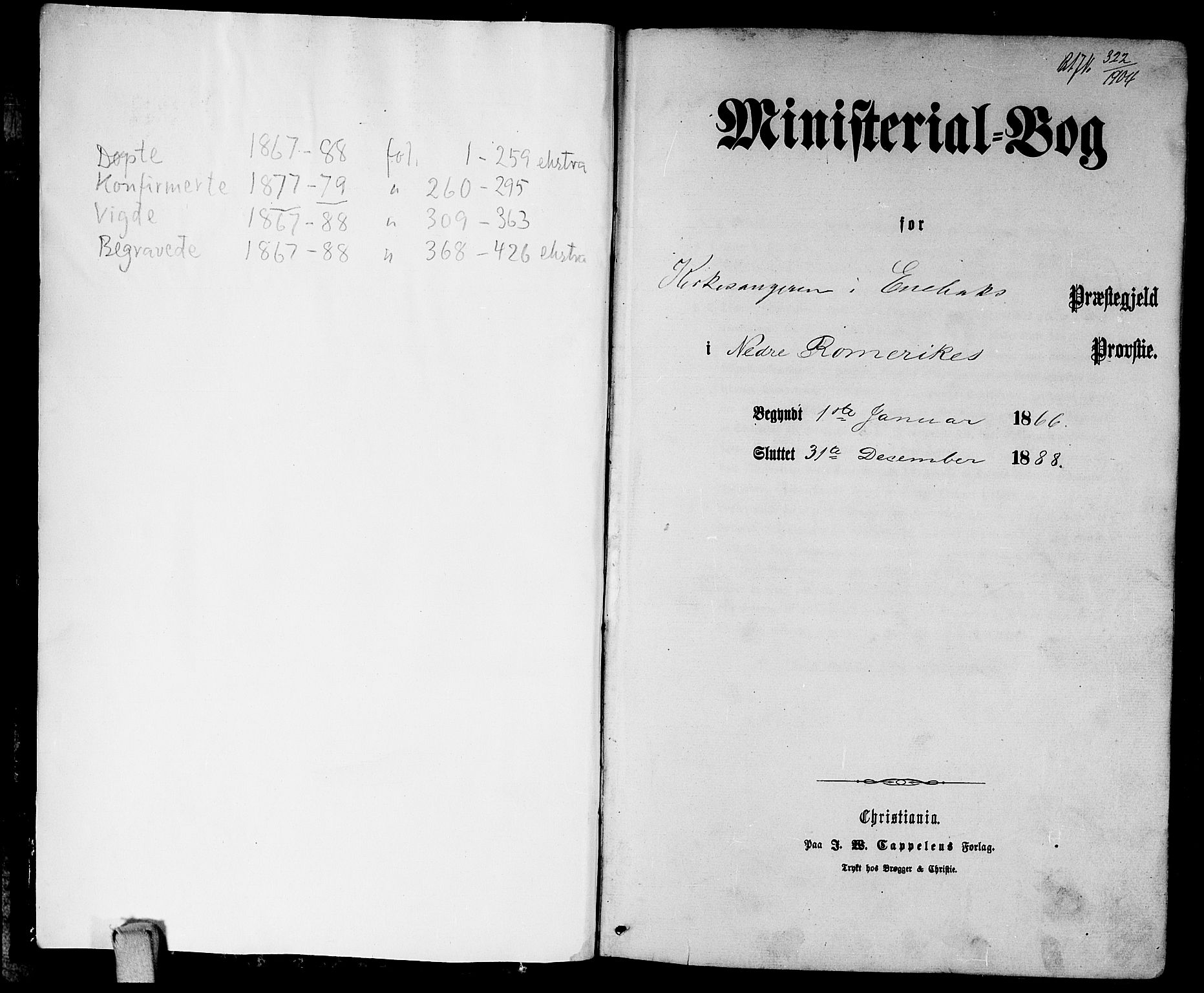 Enebakk prestekontor Kirkebøker, SAO/A-10171c/G/Ga/L0005: Klokkerbok nr. I 5, 1867-1888