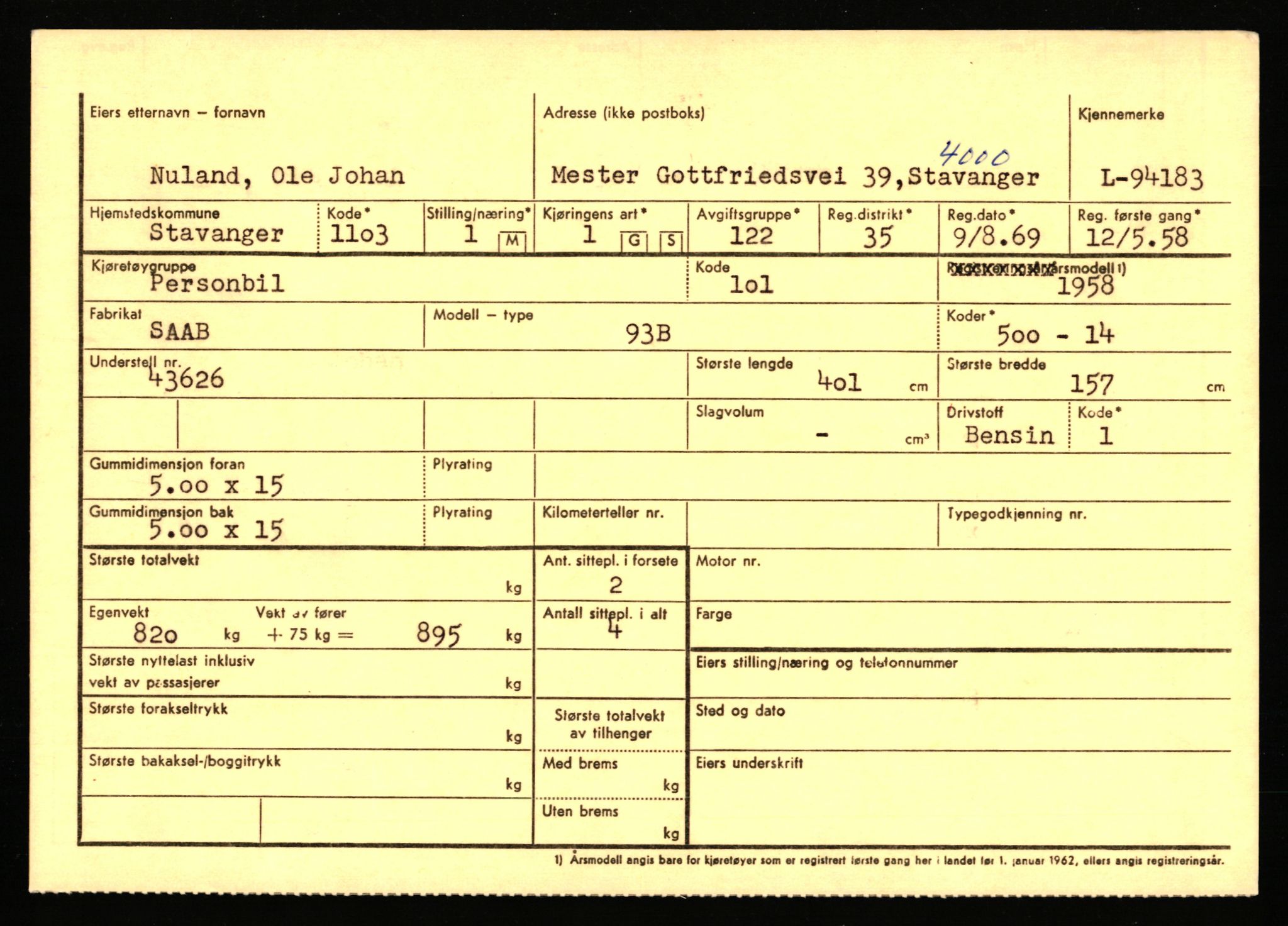 Stavanger trafikkstasjon, SAST/A-101942/0/F/L0076: L-92500 - L-97099, 1930-1971, s. 709