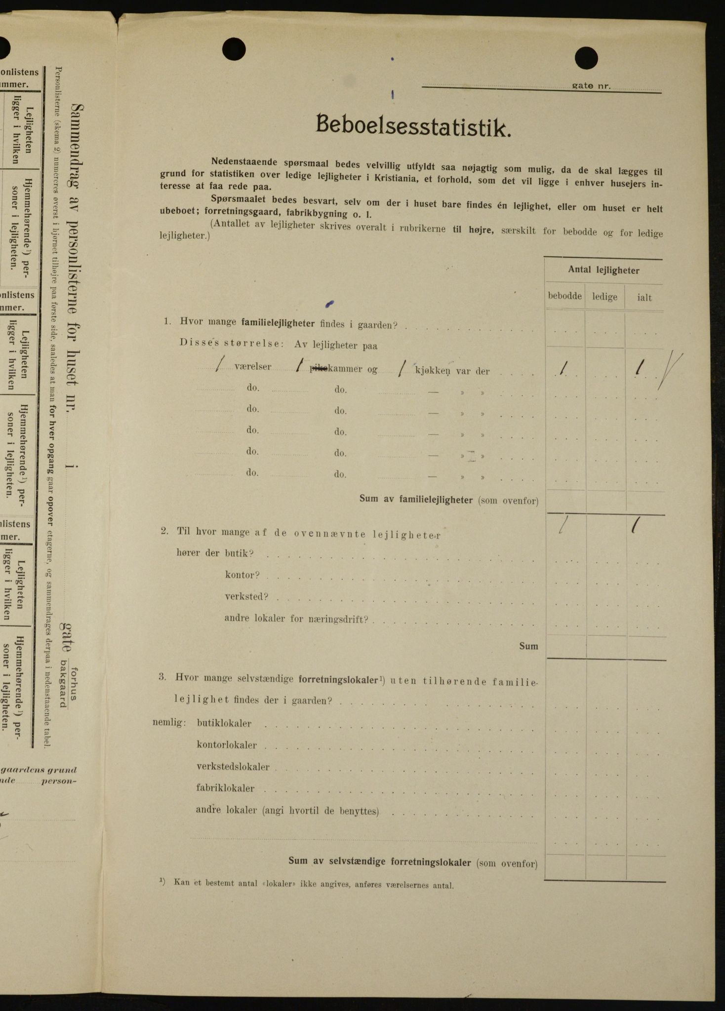 OBA, Kommunal folketelling 1.2.1909 for Kristiania kjøpstad, 1909, s. 94595