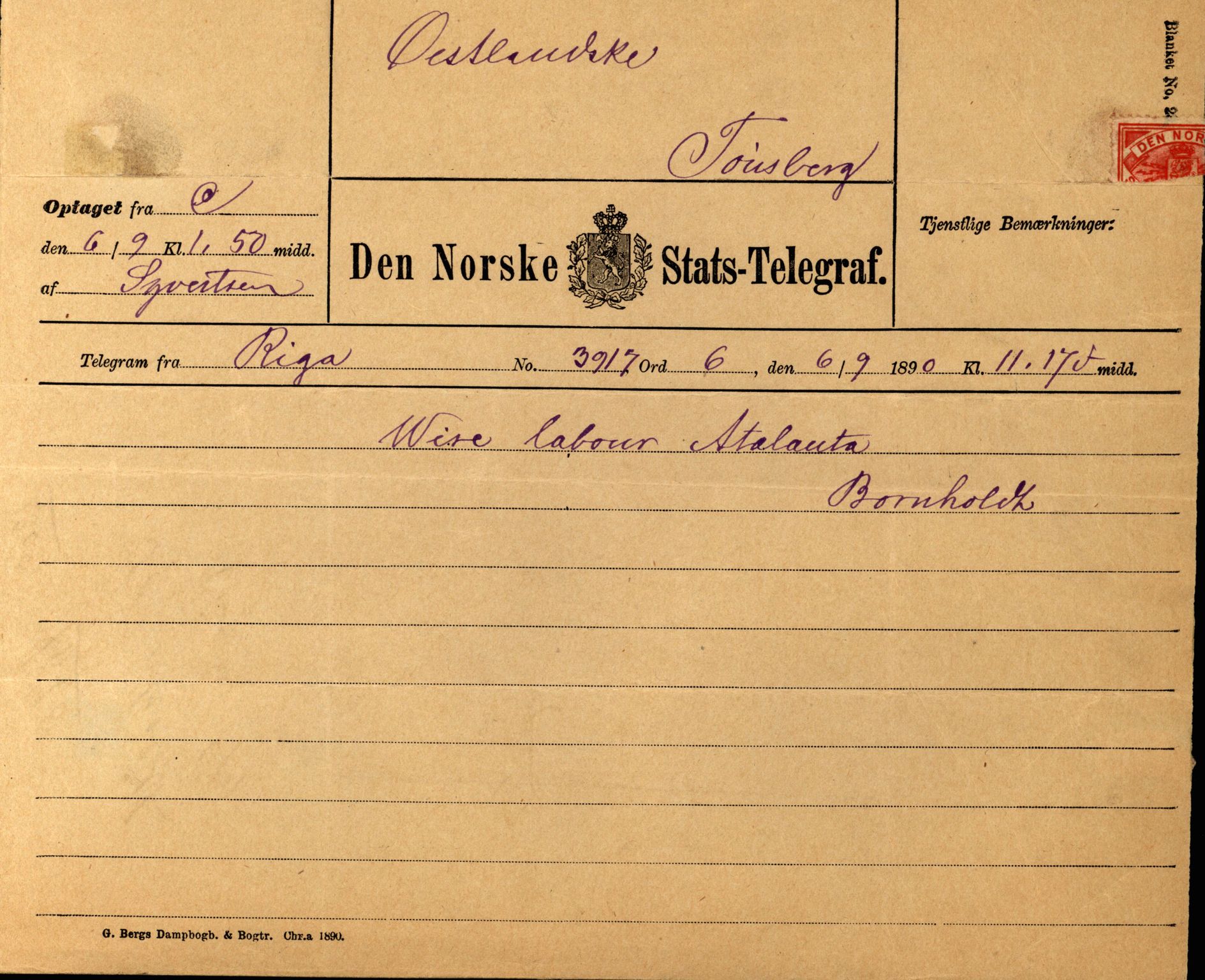 Pa 63 - Østlandske skibsassuranceforening, VEMU/A-1079/G/Ga/L0026/0008: Havaridokumenter / Bernadotte, Bardeu, Augustinus, Atlanta, Arne, 1890, s. 42