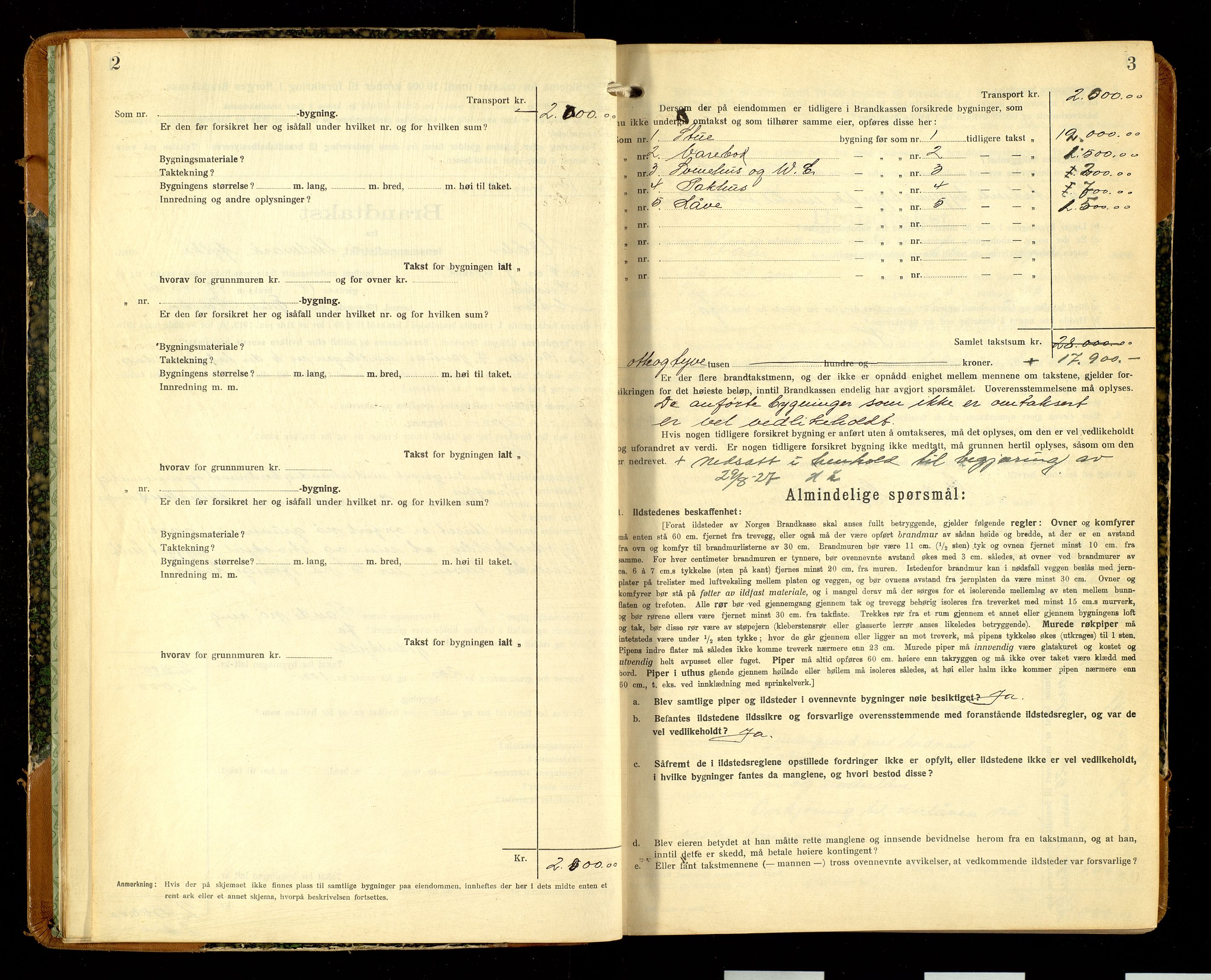 Norges Brannkasse, Våler, Hedmark, AV/SAH-NBRANV-019/F/L0022: Branntakstprotokoll, 1925-1928