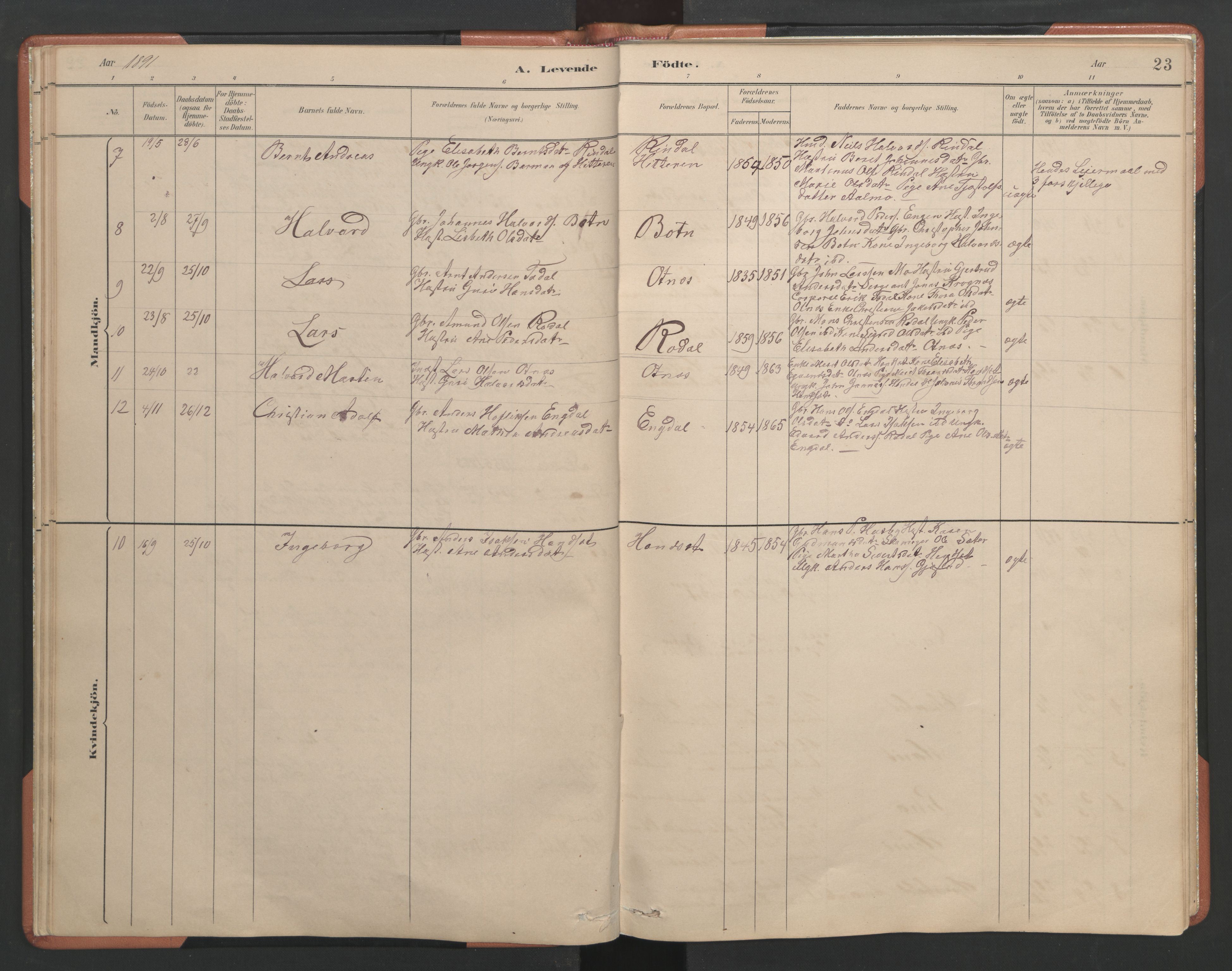 Ministerialprotokoller, klokkerbøker og fødselsregistre - Møre og Romsdal, AV/SAT-A-1454/580/L0926: Klokkerbok nr. 580C01, 1882-1903, s. 23