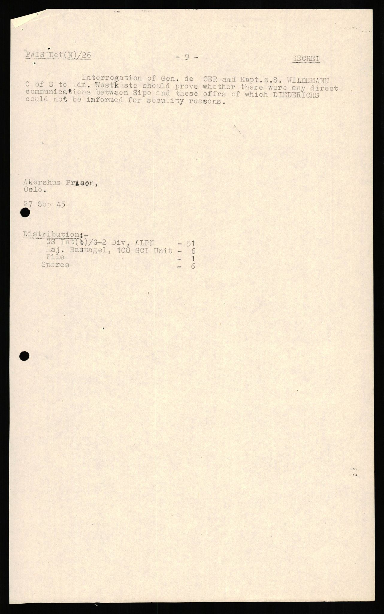 Forsvaret, Forsvarets overkommando II, RA/RAFA-3915/D/Db/L0020: CI Questionaires. Tyske okkupasjonsstyrker i Norge. Tyskere., 1945-1946, s. 357