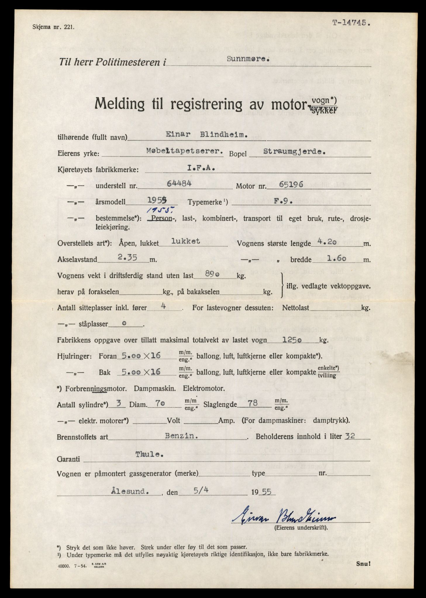 Møre og Romsdal vegkontor - Ålesund trafikkstasjon, AV/SAT-A-4099/F/Fe/L0048: Registreringskort for kjøretøy T 14721 - T 14863, 1927-1998, s. 511
