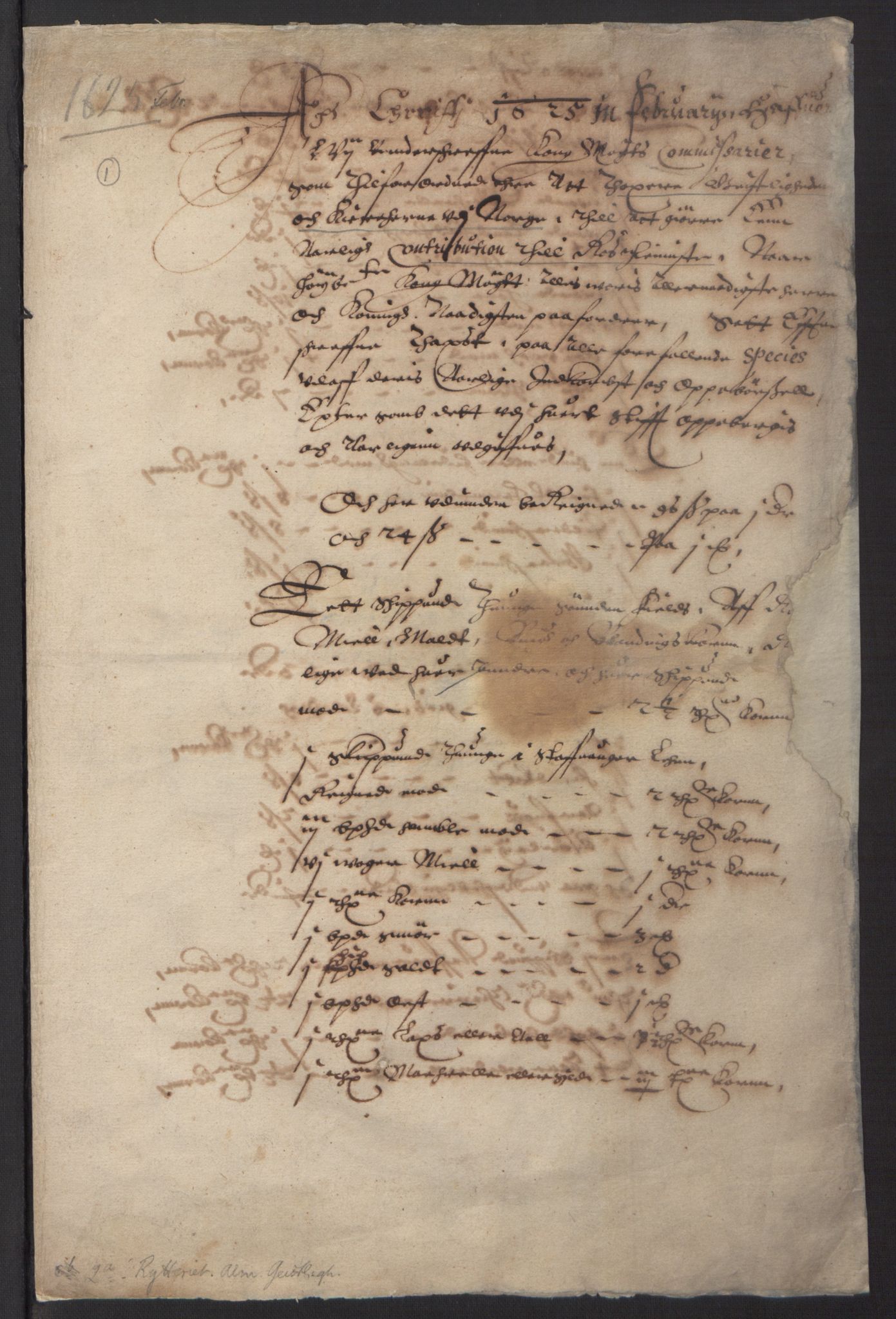 Stattholderembetet 1572-1771, AV/RA-EA-2870/Ek/L0016/0002: Jordebøker til utlikning av rosstjeneste 1624-1626: / Dokumenter om utligningen av rosstjeneste på kirker og presteskap i alle bispedømmer, 1625, s. 3