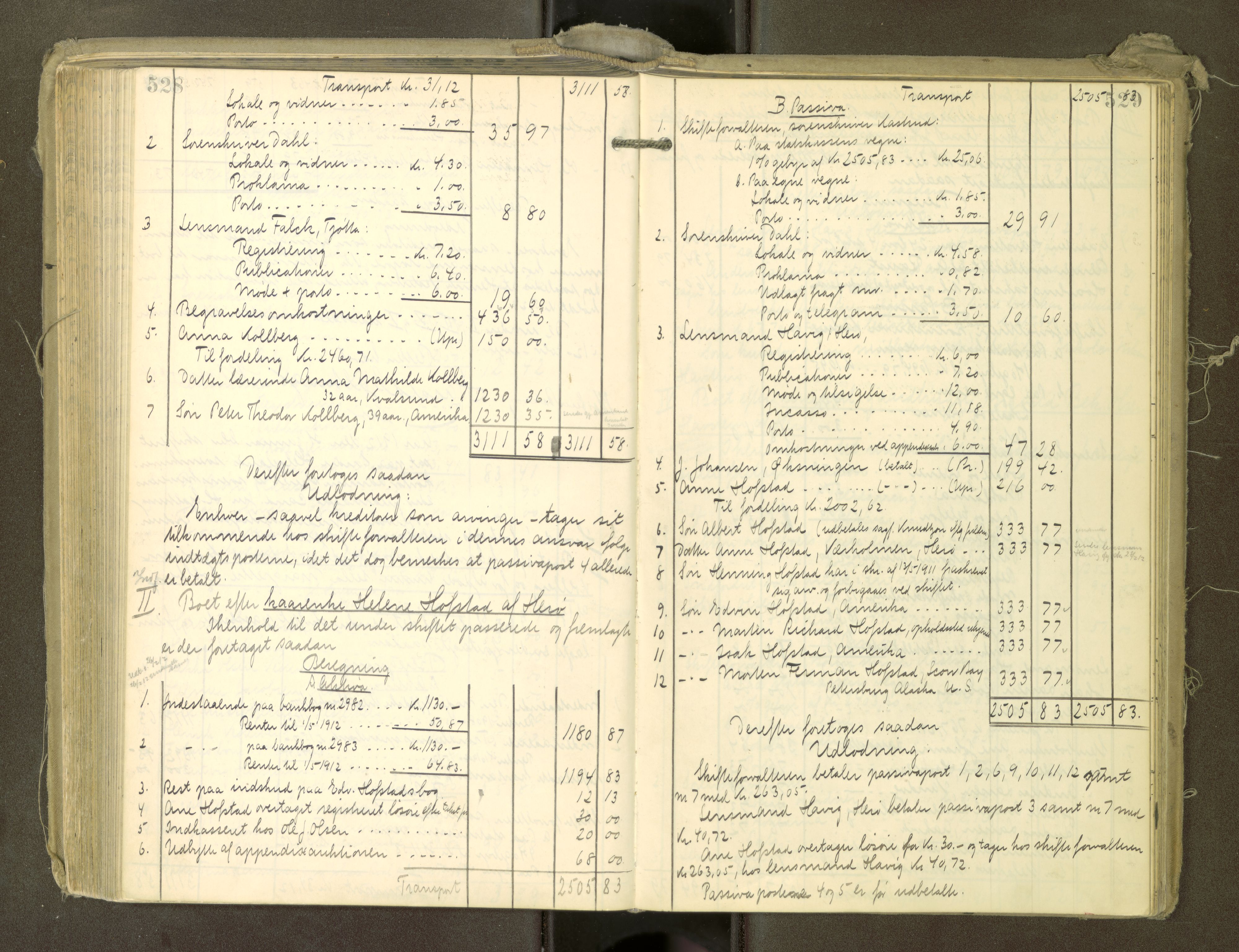 Søndre Helgeland sorenskriveri, AV/SAT-A-4575/1/3/3A/L0008: Skifteutlodningsprot., 1908-1913, s. 528-529