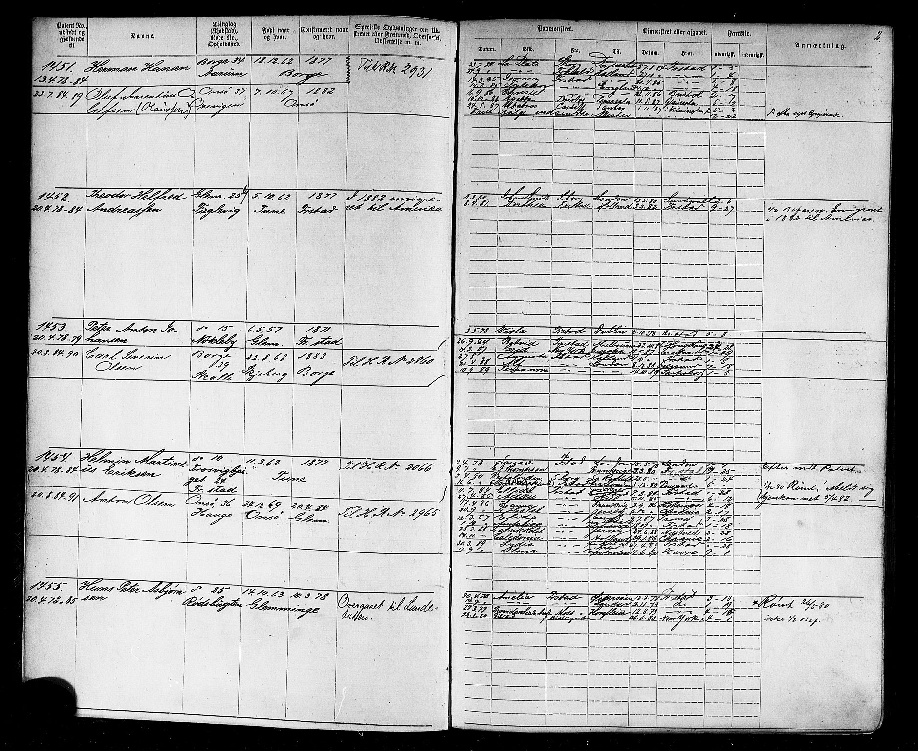 Fredrikstad mønstringskontor, AV/SAO-A-10569b/F/Fc/Fca/L0004: Annotasjonsrulle, 1885-1893, s. 4