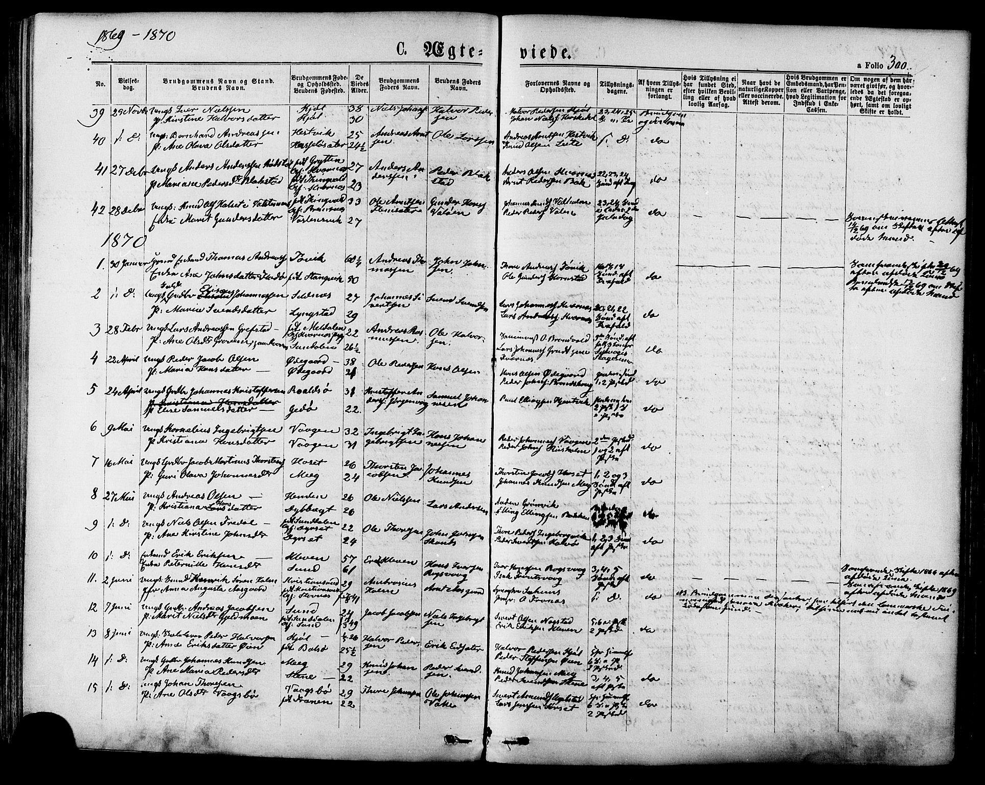 Ministerialprotokoller, klokkerbøker og fødselsregistre - Møre og Romsdal, SAT/A-1454/568/L0805: Ministerialbok nr. 568A12 /1, 1869-1884, s. 300