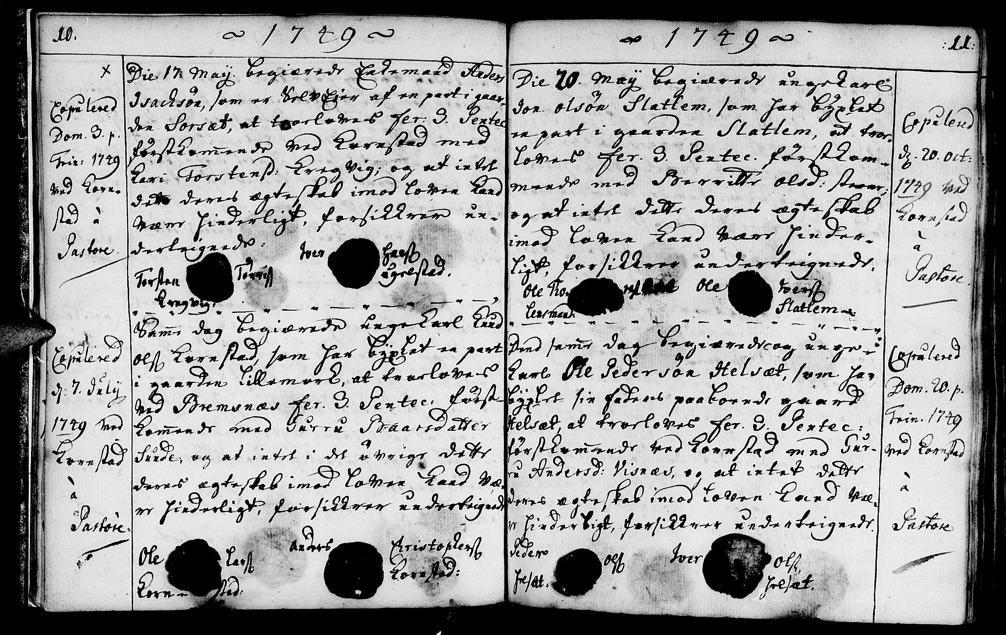 Ministerialprotokoller, klokkerbøker og fødselsregistre - Møre og Romsdal, AV/SAT-A-1454/568/L0793: Ministerialbok nr. 568A02, 1749-1768, s. 10-11