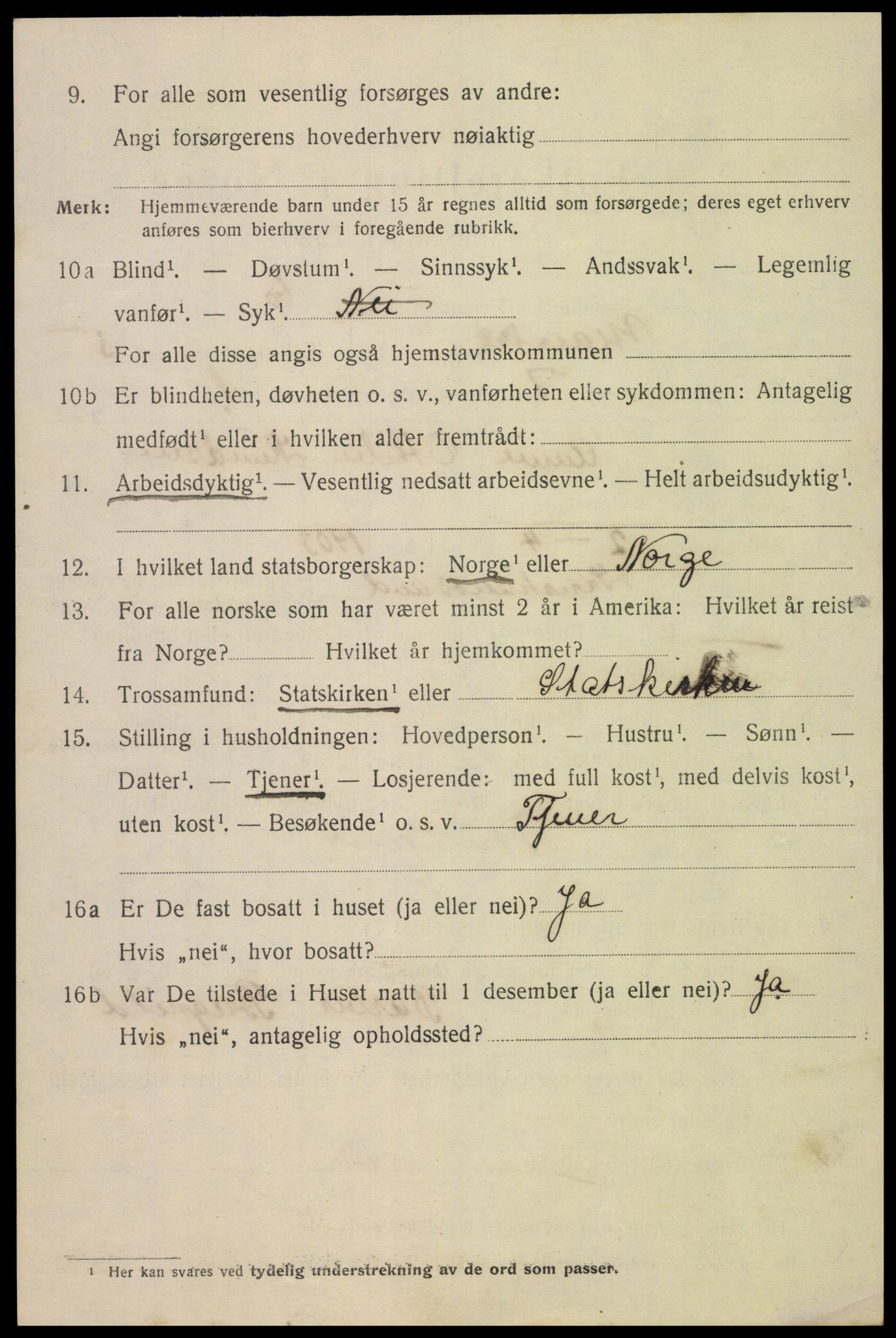 SAK, Folketelling 1920 for 1002 Mandal ladested, 1920, s. 8276