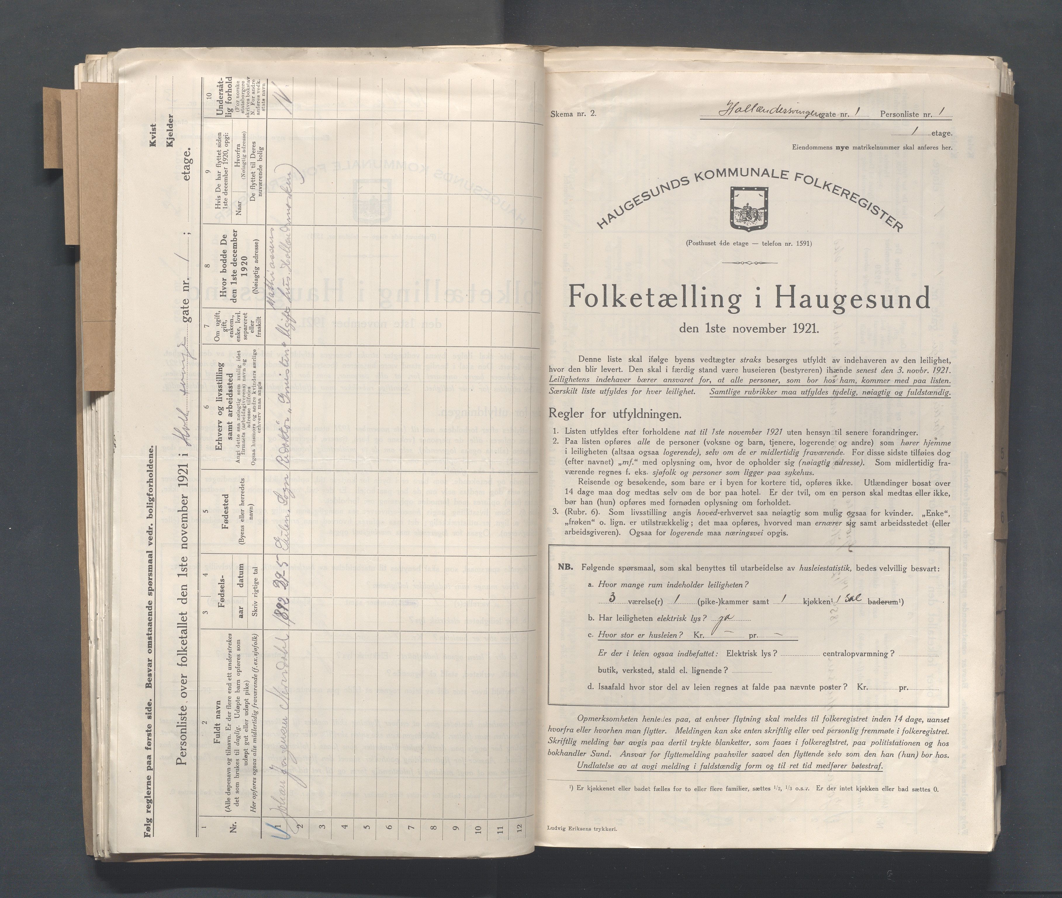 IKAR, Kommunal folketelling 1.11.1921 for Haugesund, 1921, s. 2322