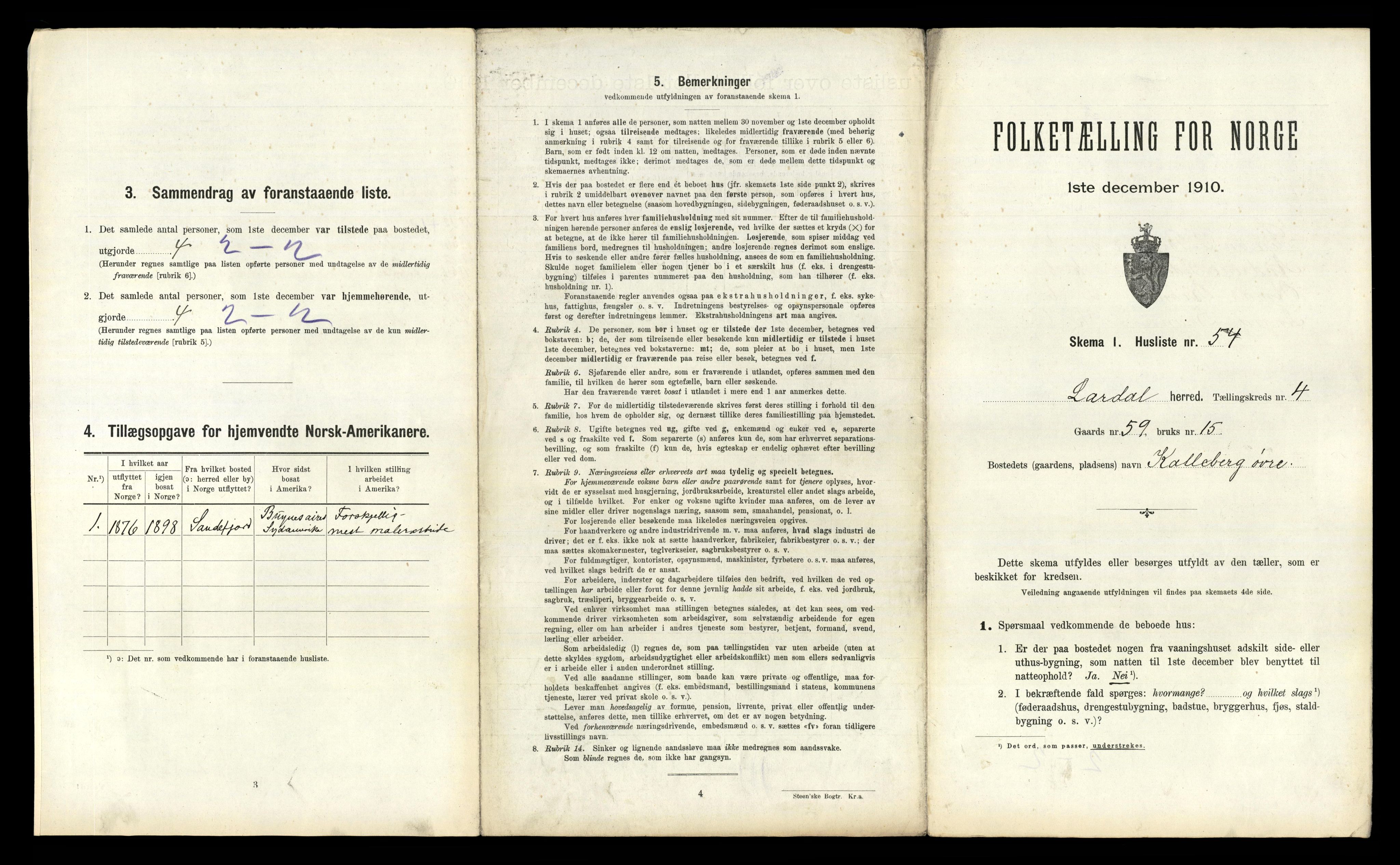 RA, Folketelling 1910 for 0728 Lardal herred, 1910, s. 642