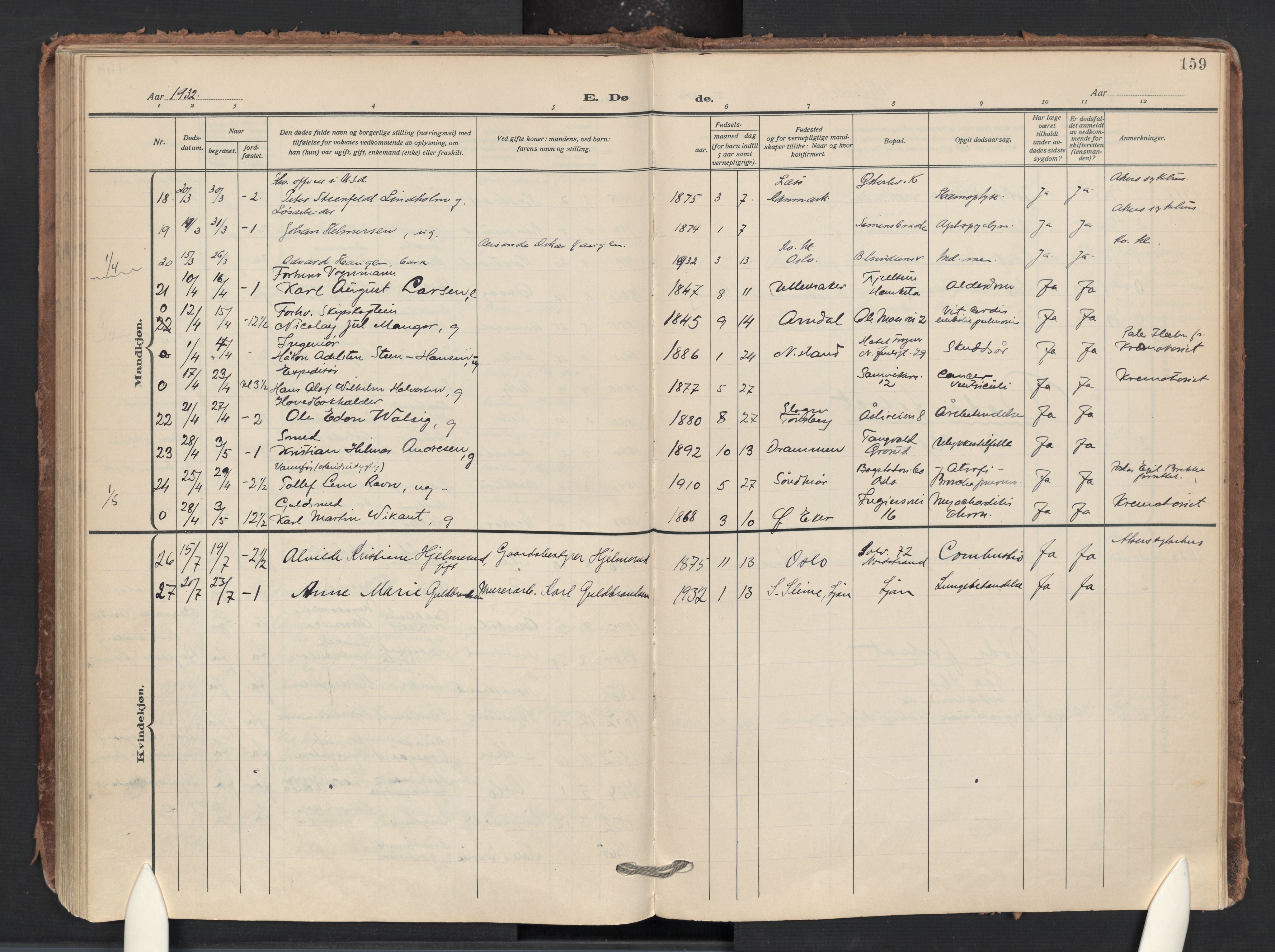 Nordstrand prestekontor Kirkebøker, AV/SAO-A-10362a/F/Fa/L0003: Ministerialbok nr. 3, 1914-1932, s. 159