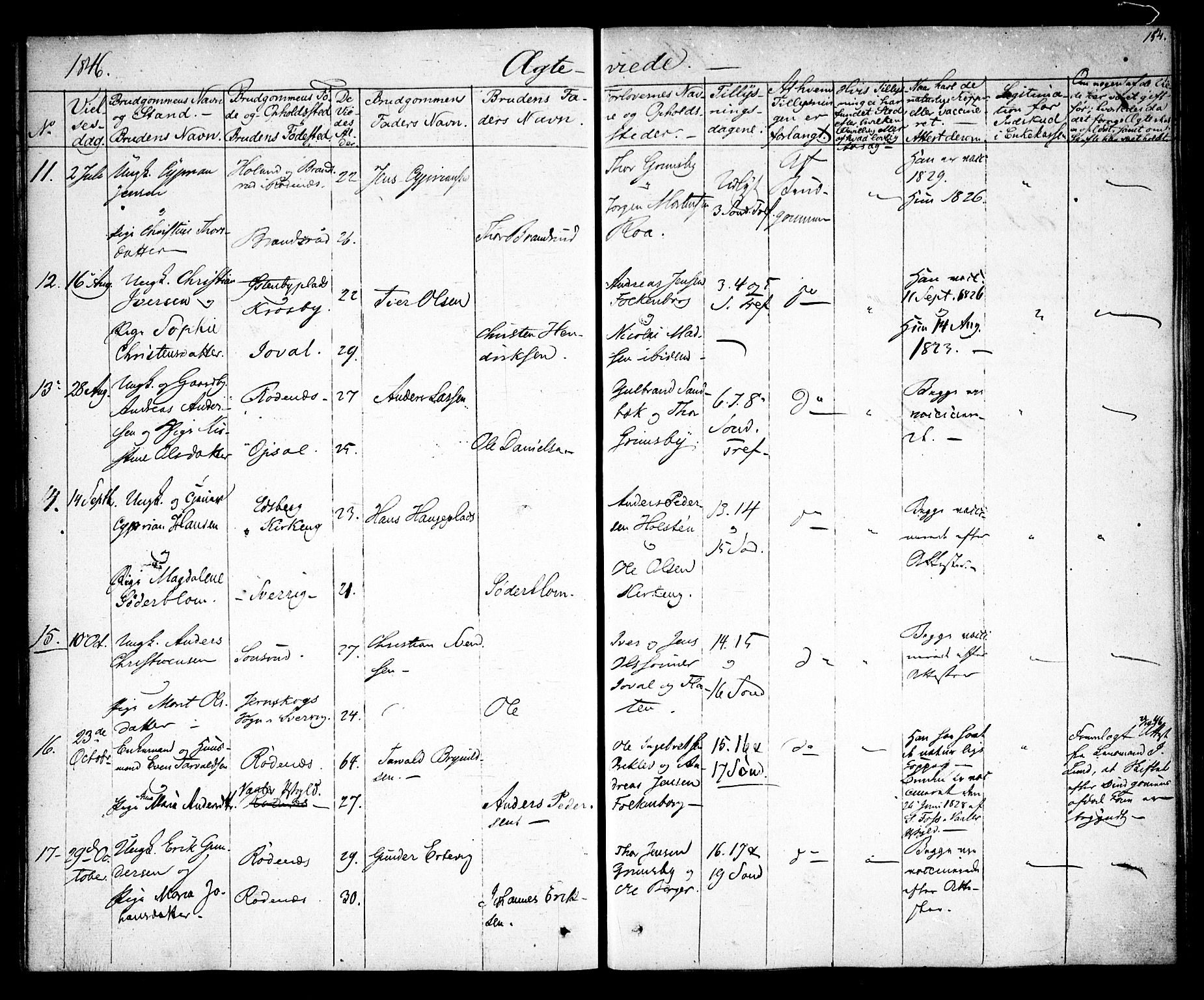 Rødenes prestekontor Kirkebøker, AV/SAO-A-2005/F/Fa/L0005: Ministerialbok nr. I 5, 1838-1849, s. 154