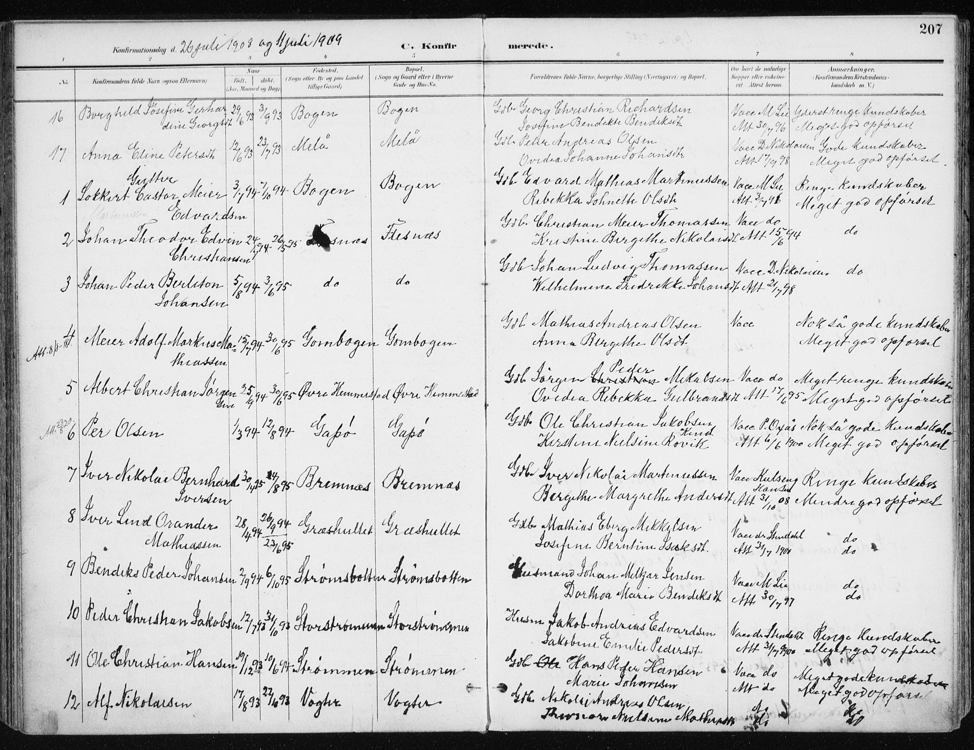 Kvæfjord sokneprestkontor, AV/SATØ-S-1323/G/Ga/Gaa/L0006kirke: Ministerialbok nr. 6, 1895-1914, s. 207