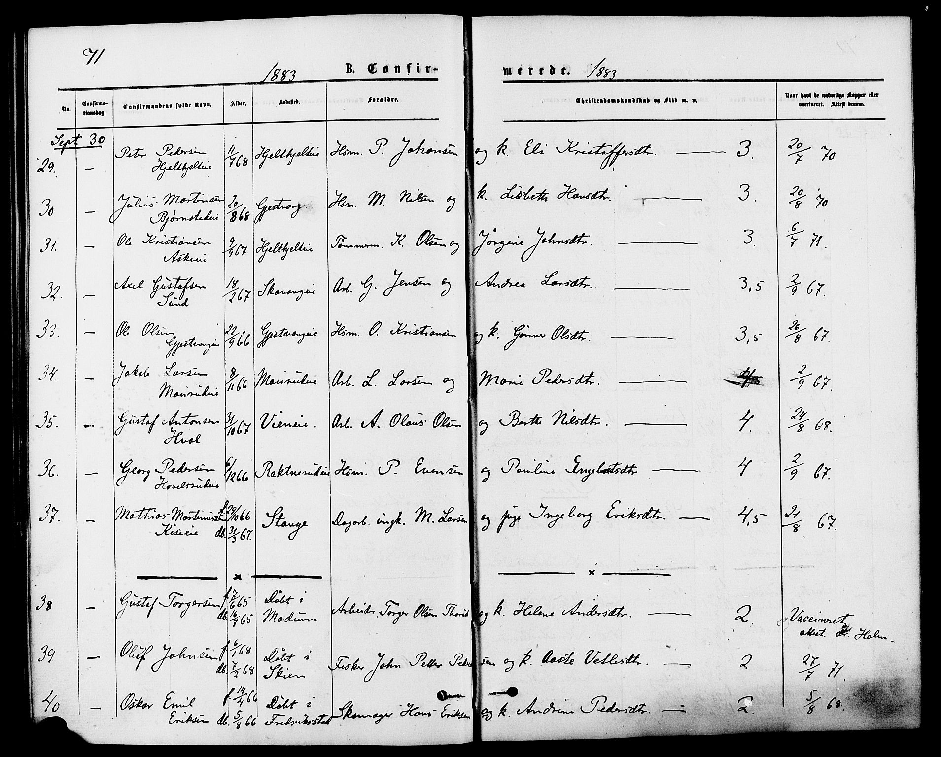 Nes prestekontor, Hedmark, AV/SAH-PREST-020/K/Ka/L0006: Ministerialbok nr. 6, 1873-1886, s. 71