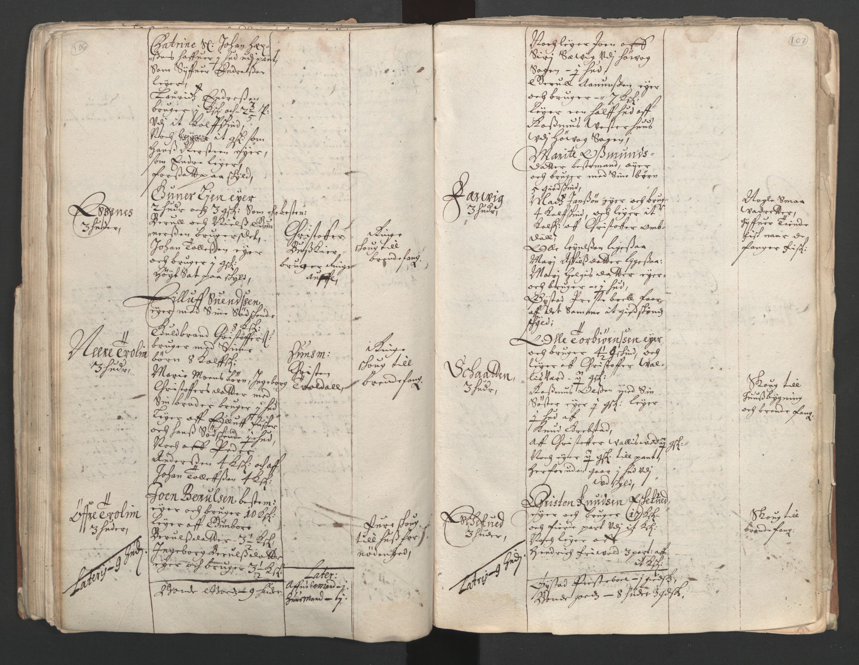 Rentekammeret inntil 1814, Realistisk ordnet avdeling, AV/RA-EA-4070/L/L0020/0002: Agder lagdømme: / Alminnelig jordebok. Nedenes len, 1661, s. 106-107