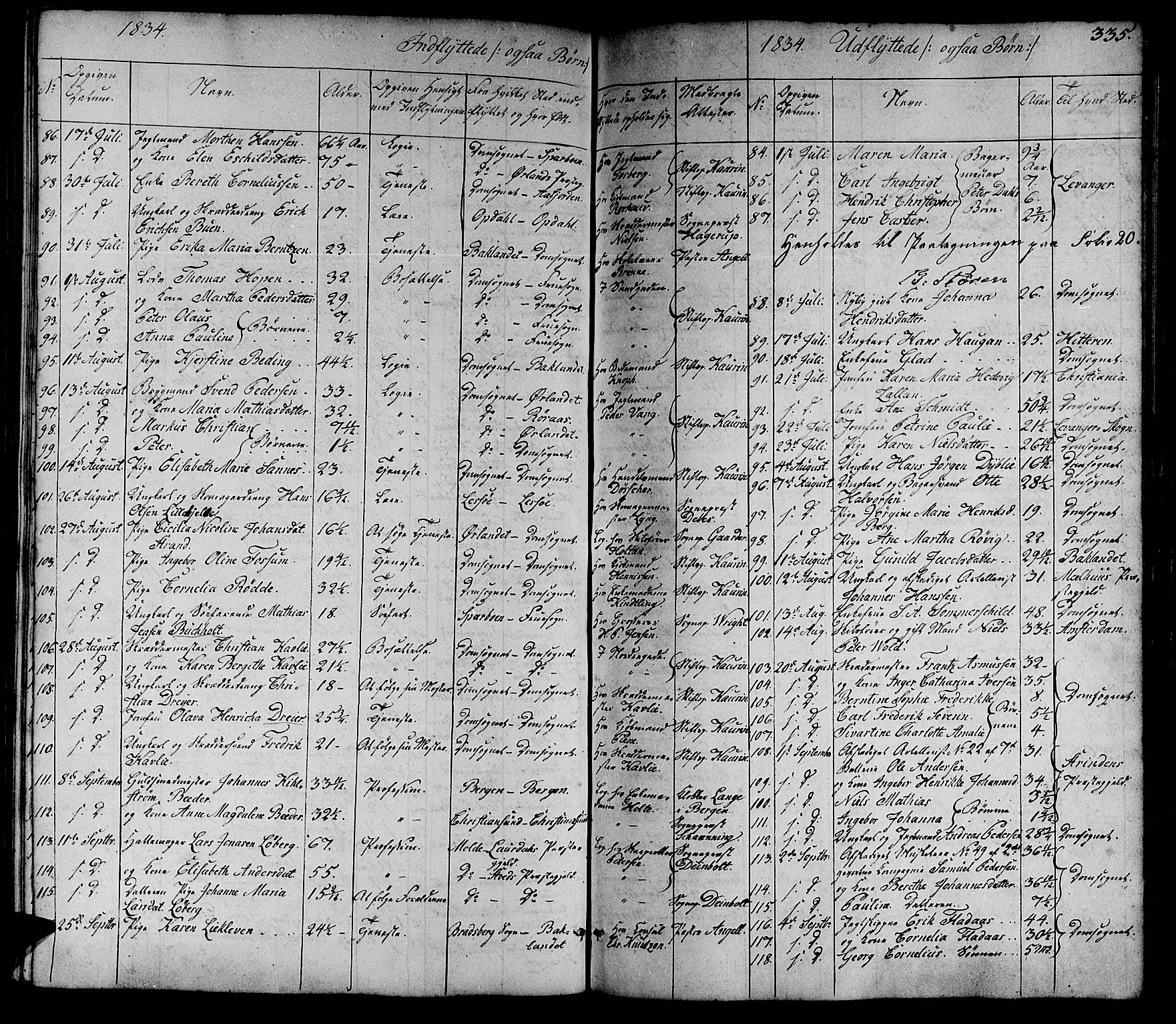 Ministerialprotokoller, klokkerbøker og fødselsregistre - Sør-Trøndelag, AV/SAT-A-1456/602/L0136: Klokkerbok nr. 602C04, 1833-1845, s. 335