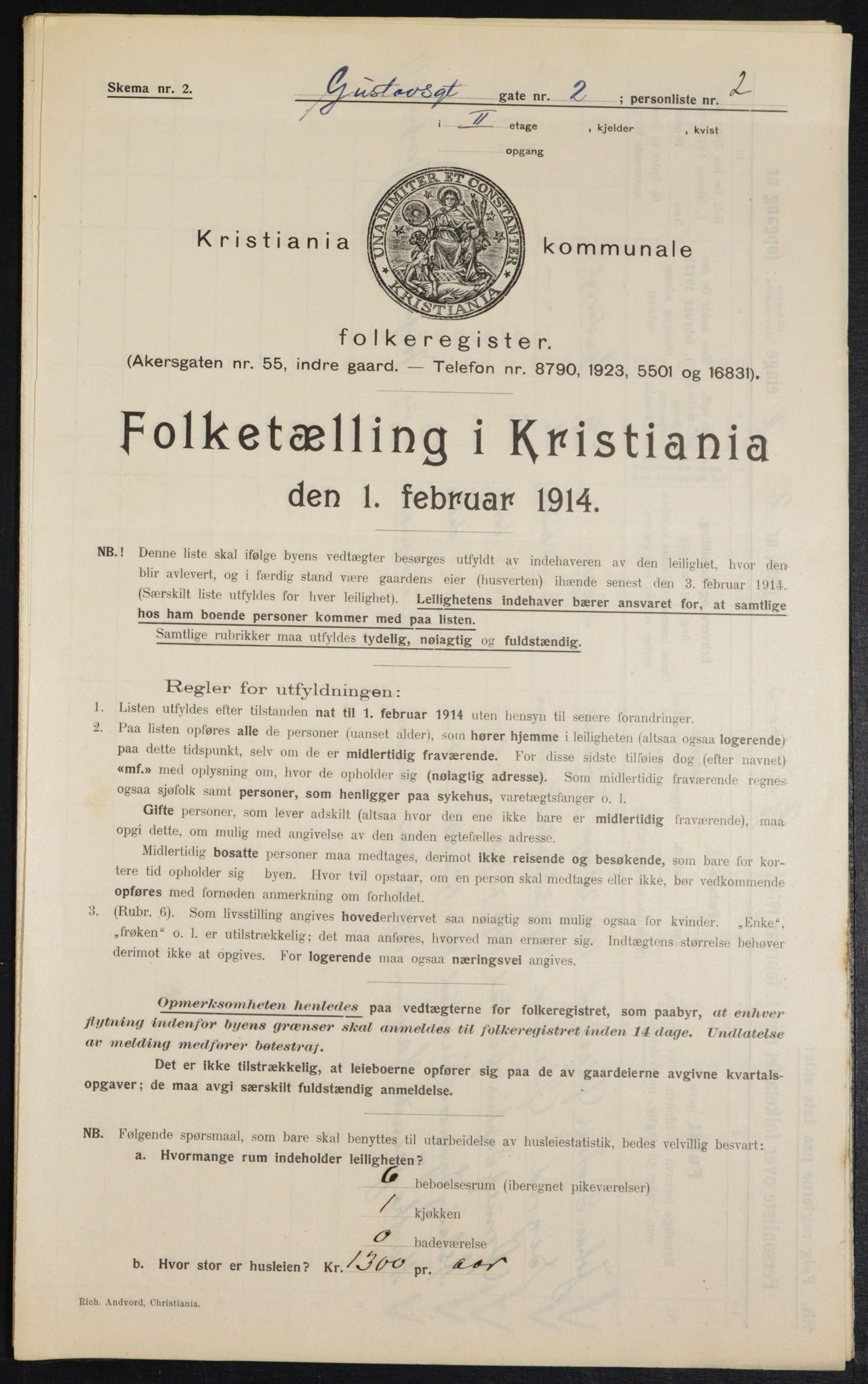 OBA, Kommunal folketelling 1.2.1914 for Kristiania, 1914, s. 32517