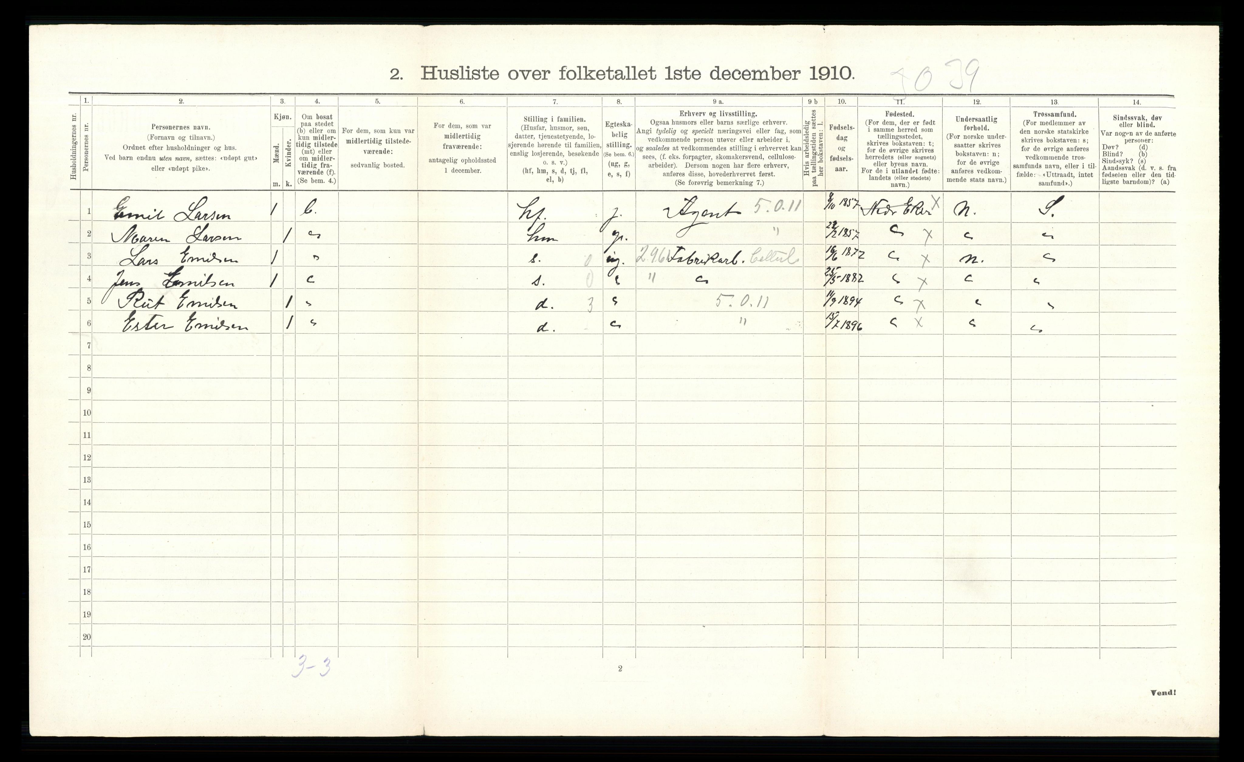 RA, Folketelling 1910 for 0625 Nedre Eiker herred, 1910, s. 1014