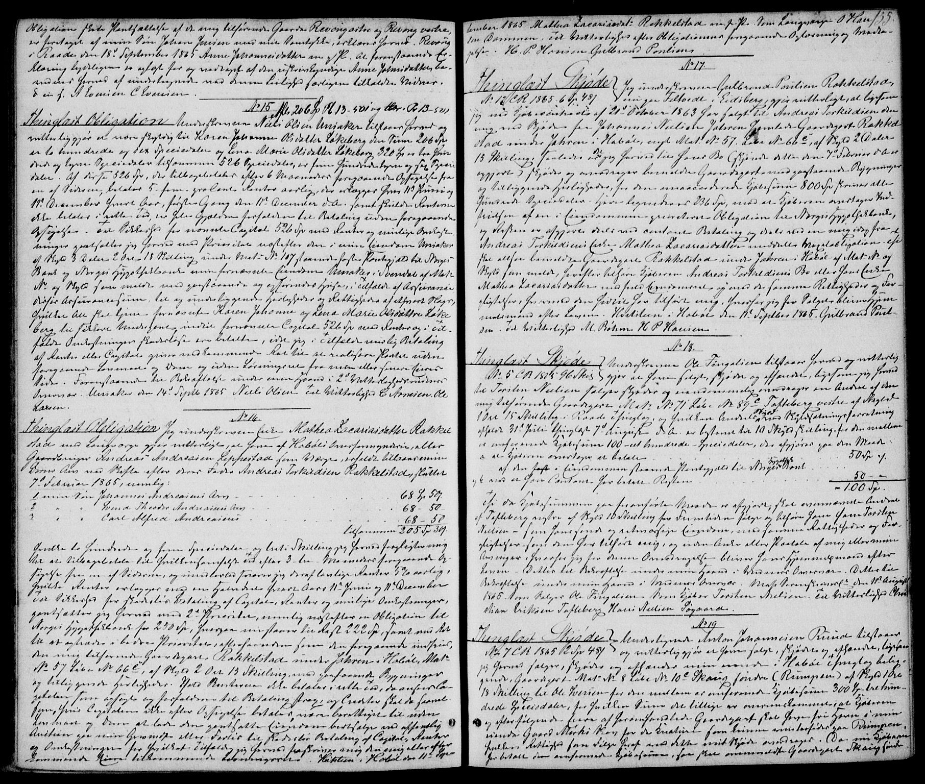 Moss sorenskriveri, SAO/A-10168: Pantebok nr. 13, 1863-1870, s. 155